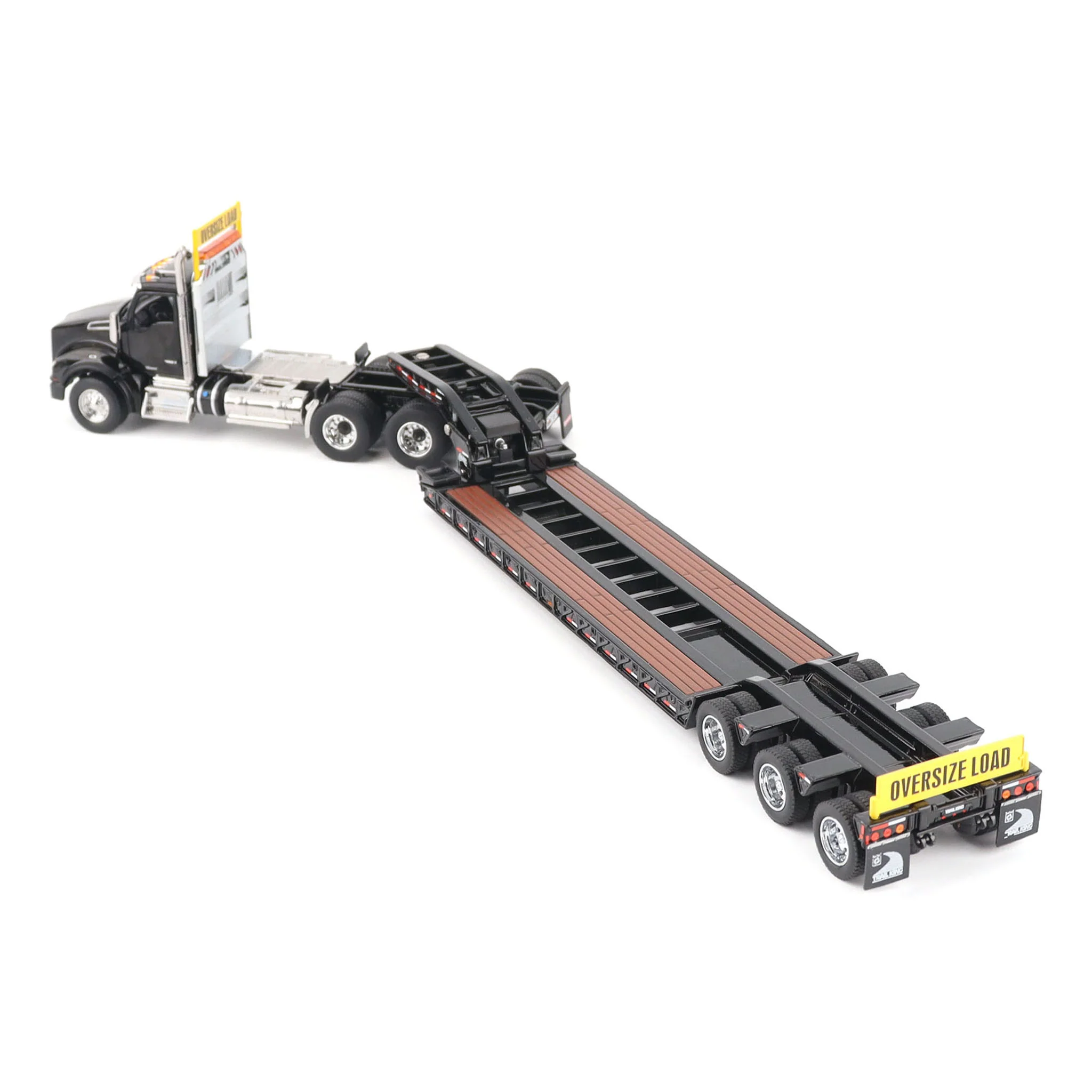 1/50 Black Kenworth T880 SBFA with Black Trail King TK120 HDG Lowboy Trailer - Image 3