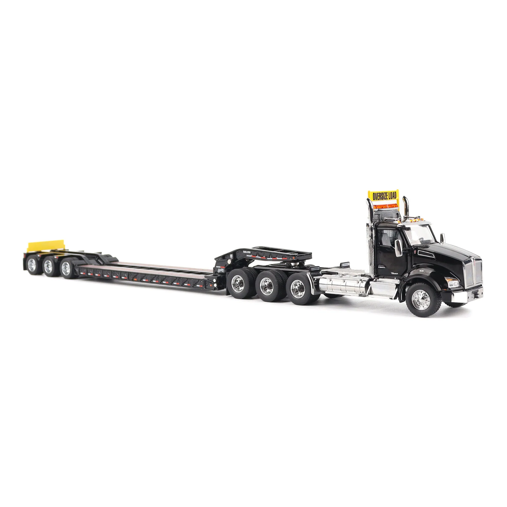 1/50 Black Kenworth T880 SBFA with Black Trail King TK120 HDG Lowboy Trailer - Image 6