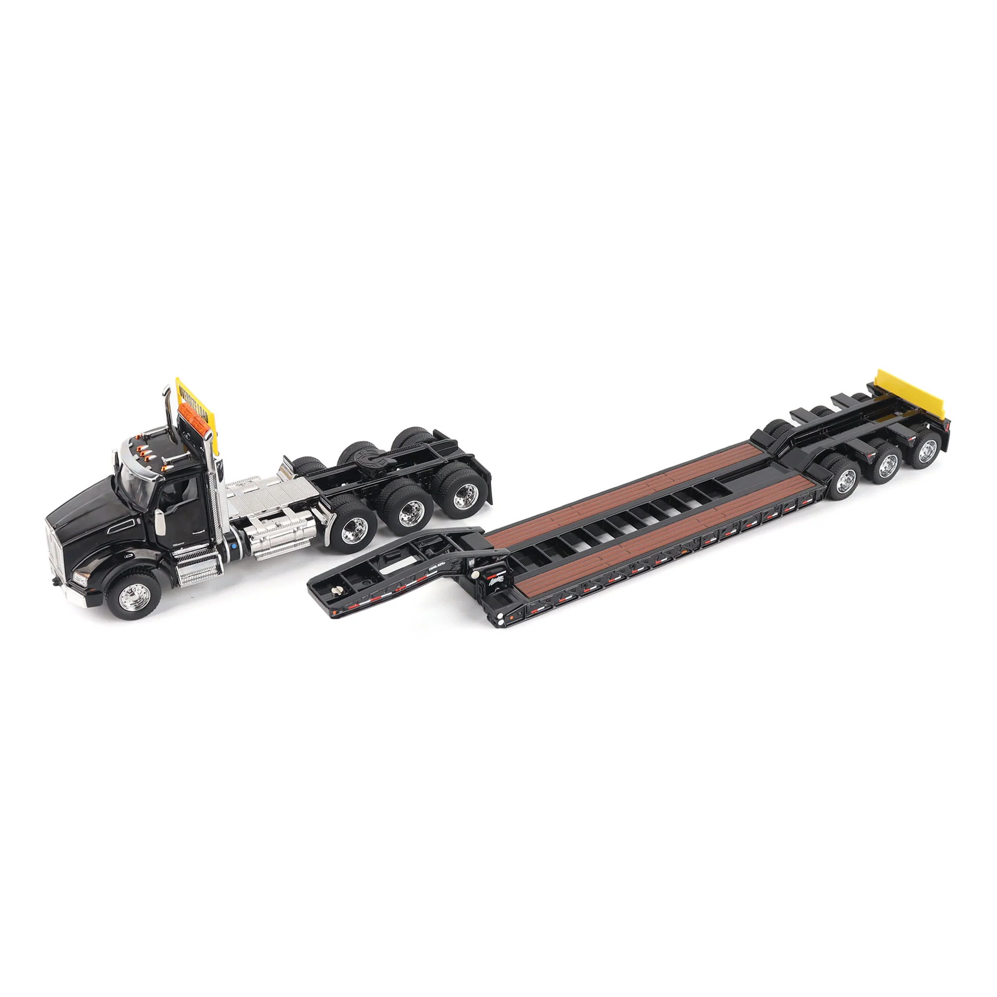 1/50 Black Kenworth T880 SBFA with Black Trail King TK120 HDG Lowboy Trailer - Image 8