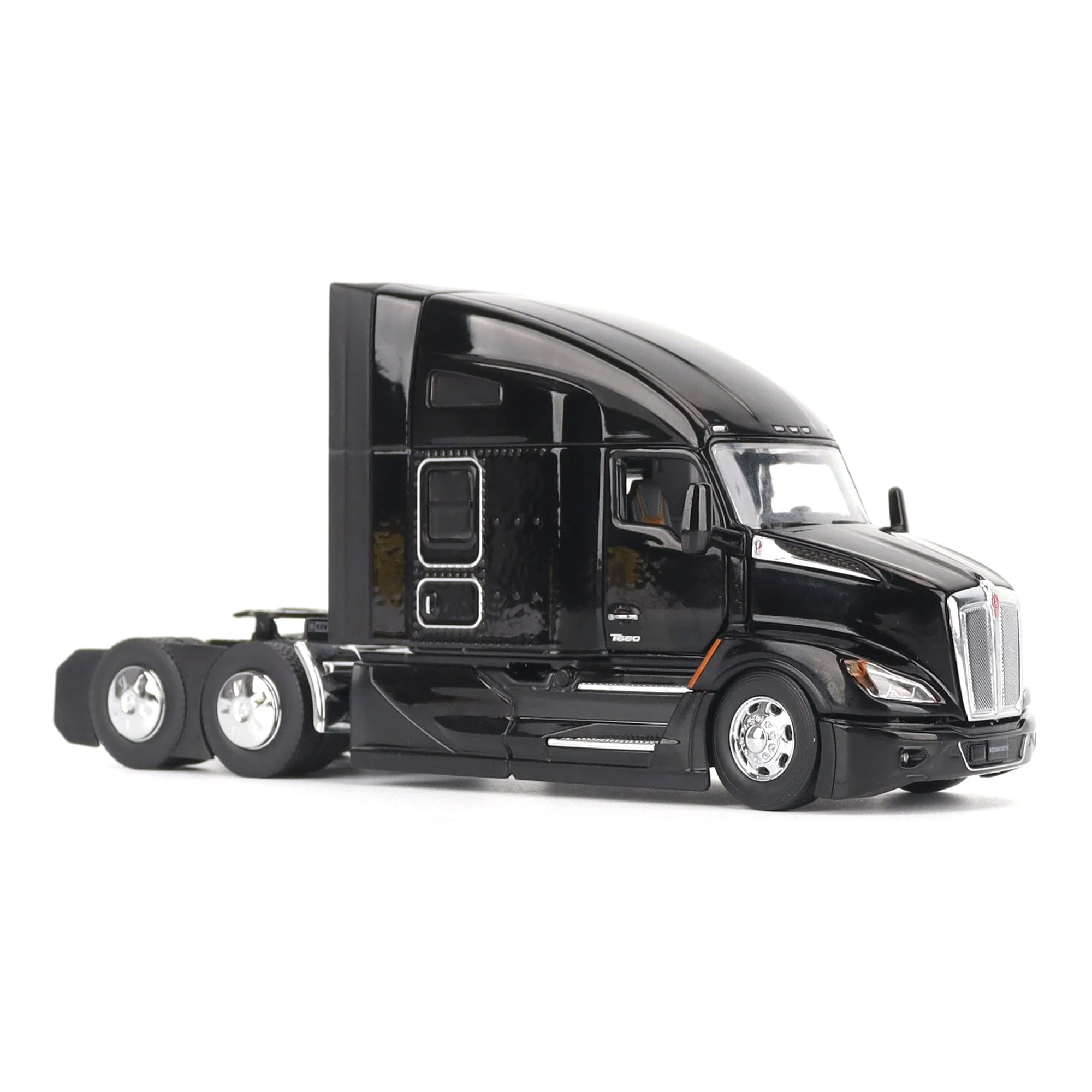1/50 Black Kenworth T680 Tandem Tractor with 76in High Roof Sleeper Cab by Diecast Masters - Image 12