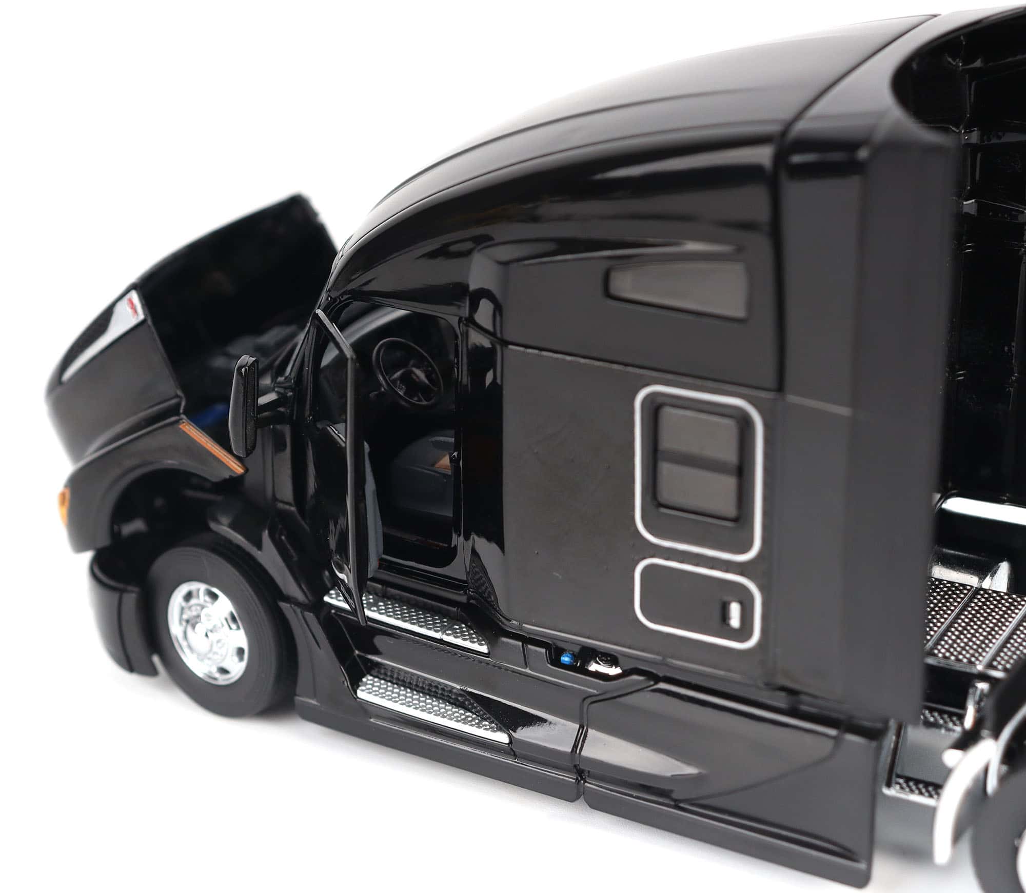 1/50 Black Kenworth T680 Tandem Tractor with 76in High Roof Sleeper Cab by Diecast Masters - Image 4