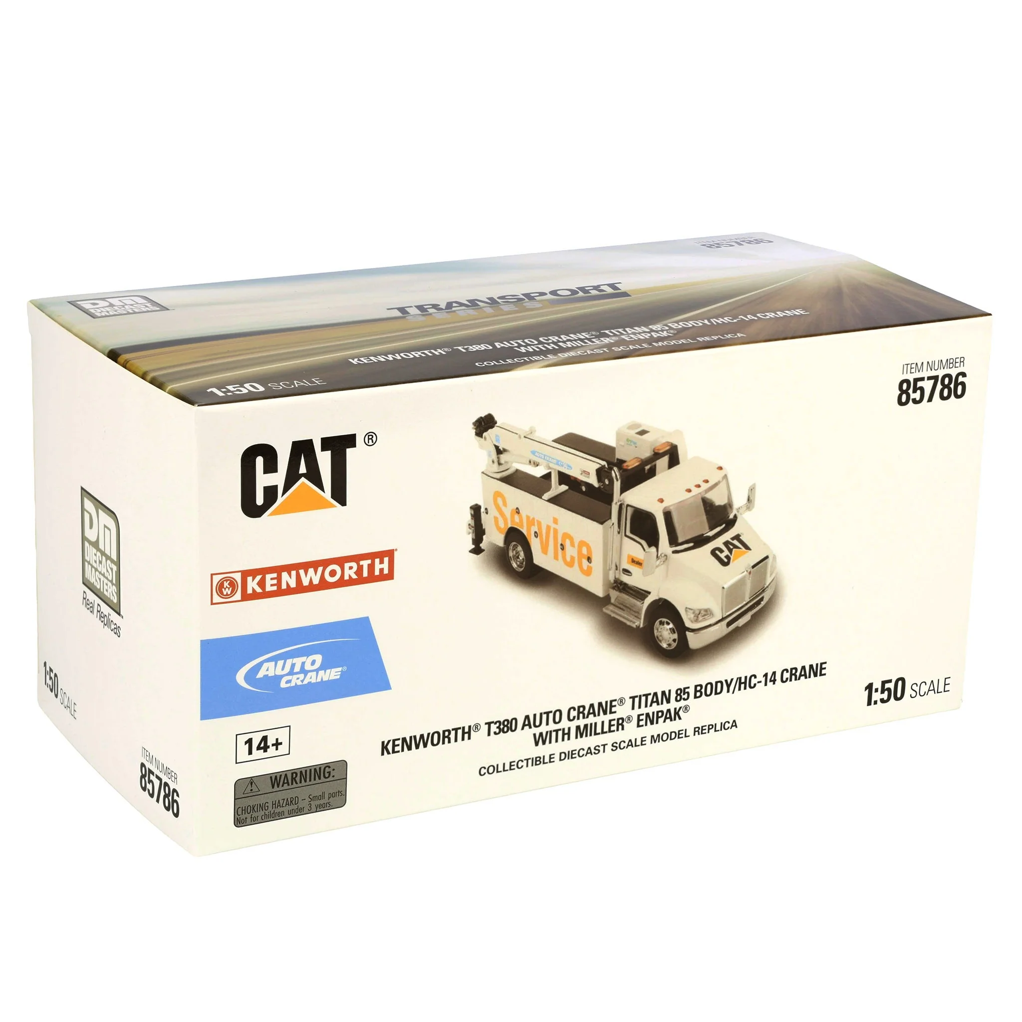 1/50 CAT Kenworth T380 Crane Truck with Titan 85 Body & Miller EnPack by Diecast Masters - Image 8