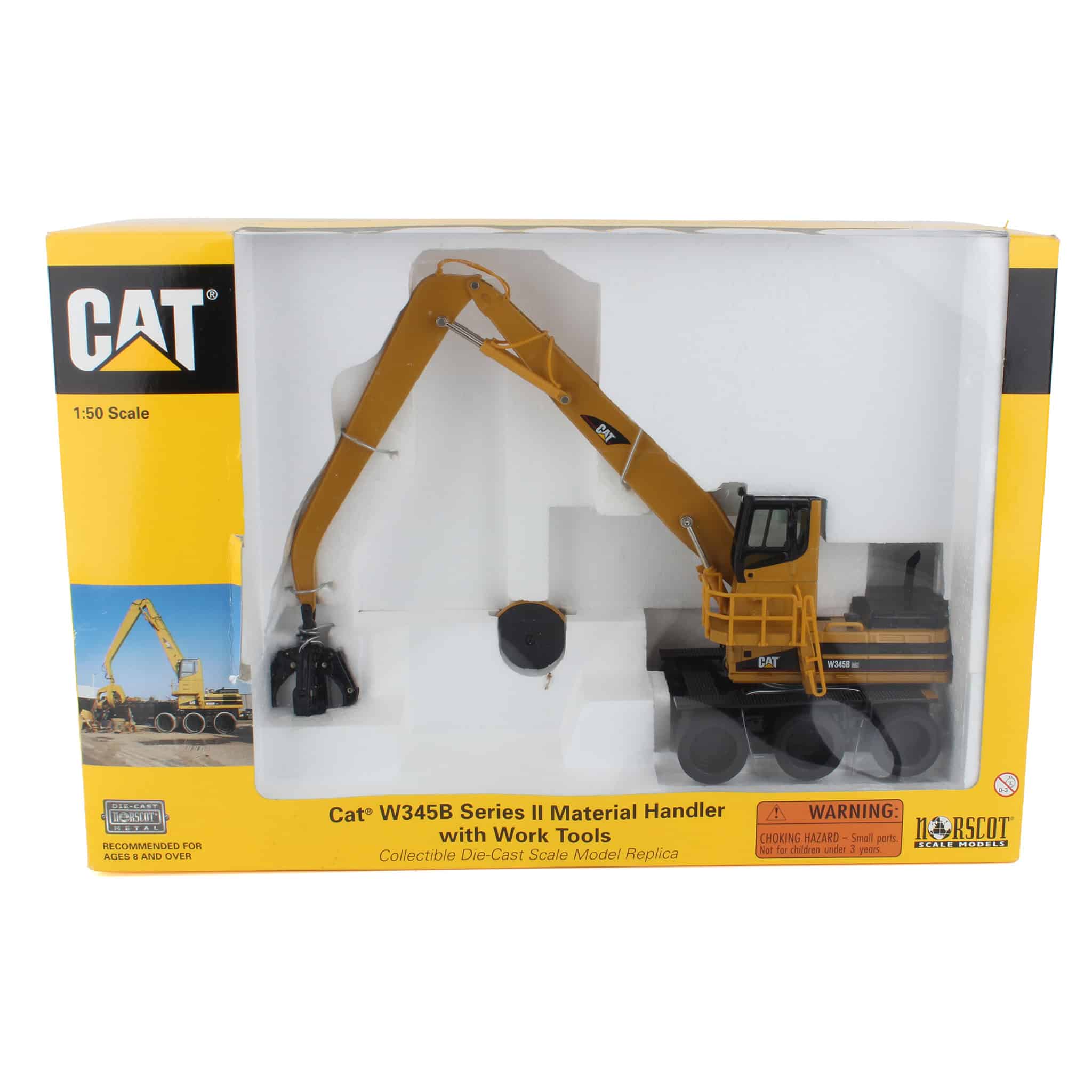 1/50 Caterpillar W345B Series II Material Handler with Work Tools by Norscot