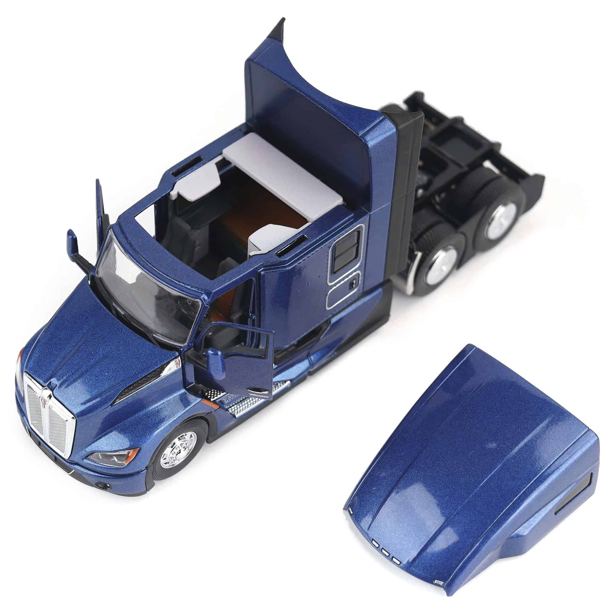1/50 Cerulean Blue Kenworth T680 76in High-Roof Sleeper Cab Tandem Tractor by Diecast Masters - Image 10