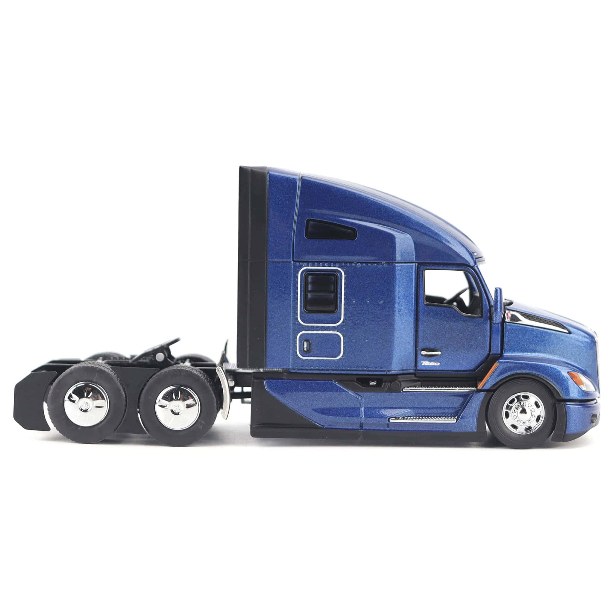 1/50 Cerulean Blue Kenworth T680 76in High-Roof Sleeper Cab Tandem Tractor by Diecast Masters - Image 6
