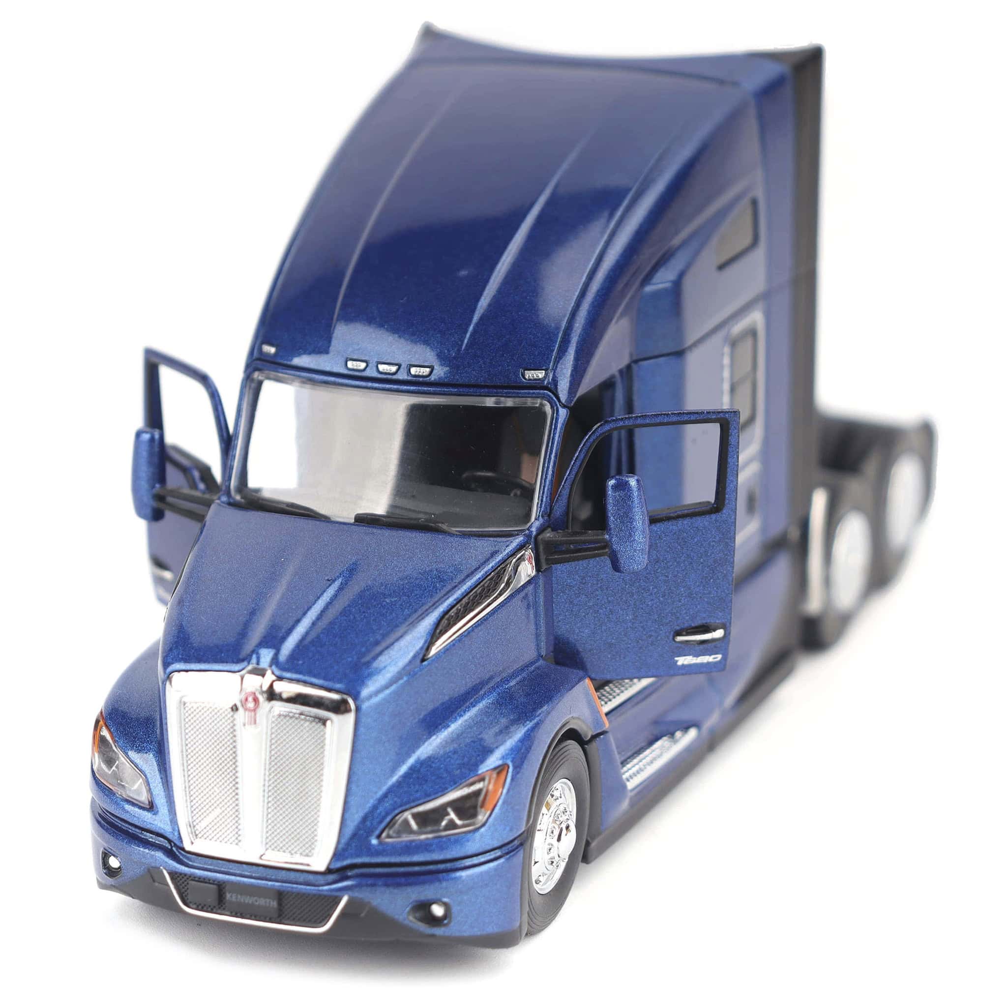 1/50 Cerulean Blue Kenworth T680 76in High-Roof Sleeper Cab Tandem Tractor by Diecast Masters - Image 9
