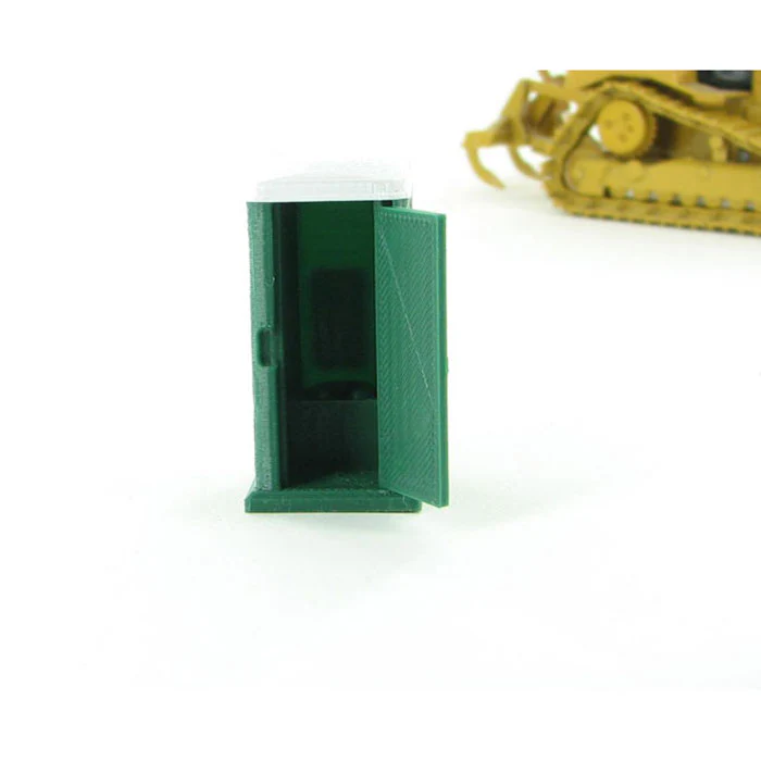 1/50 Green and White Porta-Potty with Opening Door 3D Print plastic - Image 2