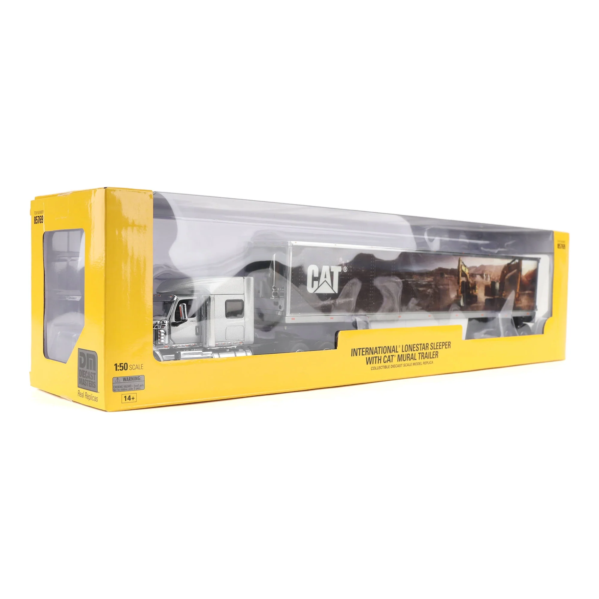1/50 International Lonestar Semi Truck with CAT Mural Box Trailer by Diecast Masters - Image 10
