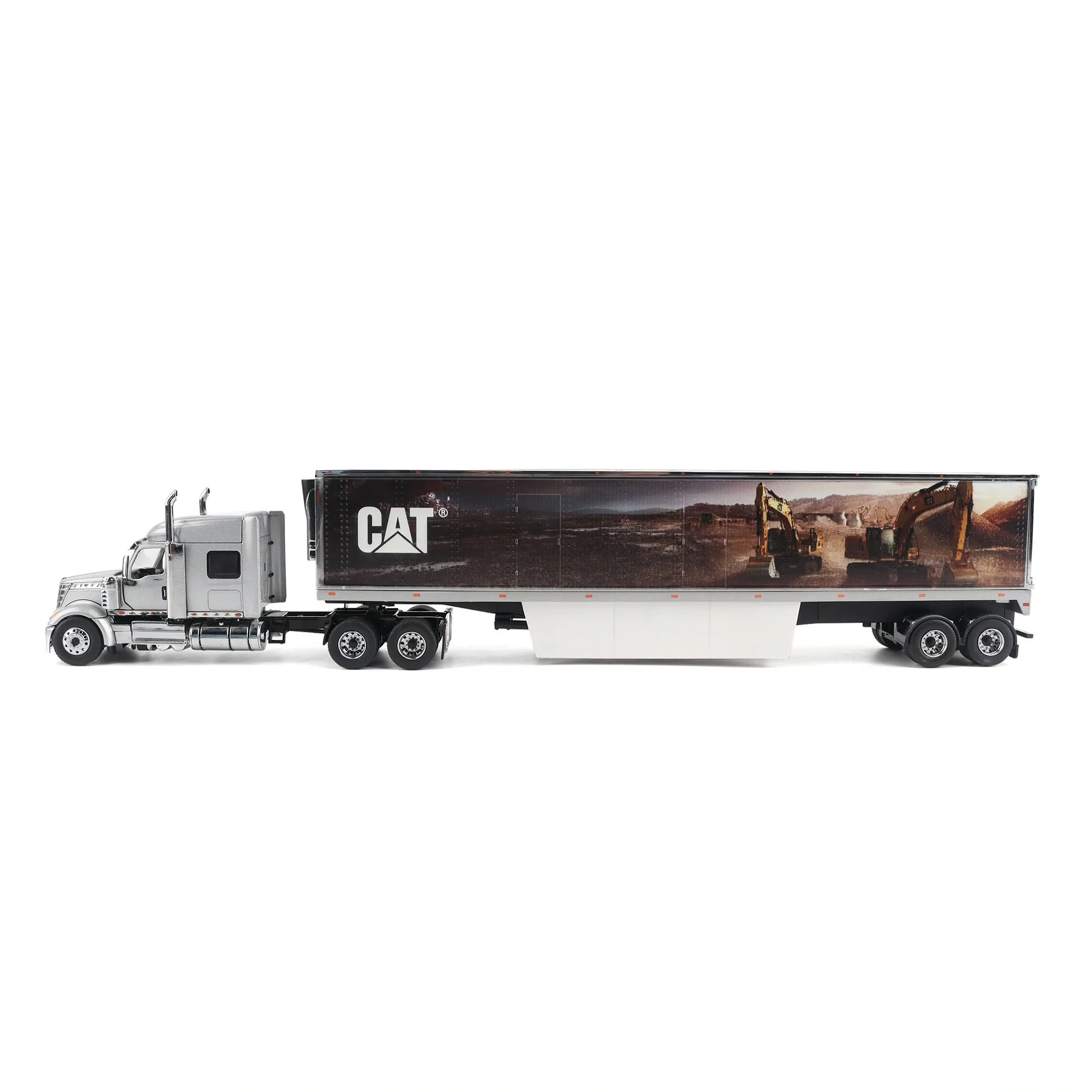 1/50 International Lonestar Semi Truck with CAT Mural Box Trailer by Diecast Masters - Image 3