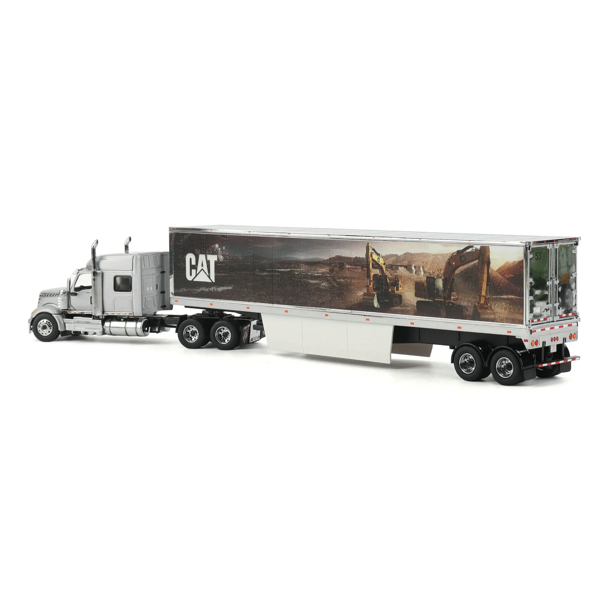 1/50 International Lonestar Semi Truck with CAT Mural Box Trailer by Diecast Masters - Image 4