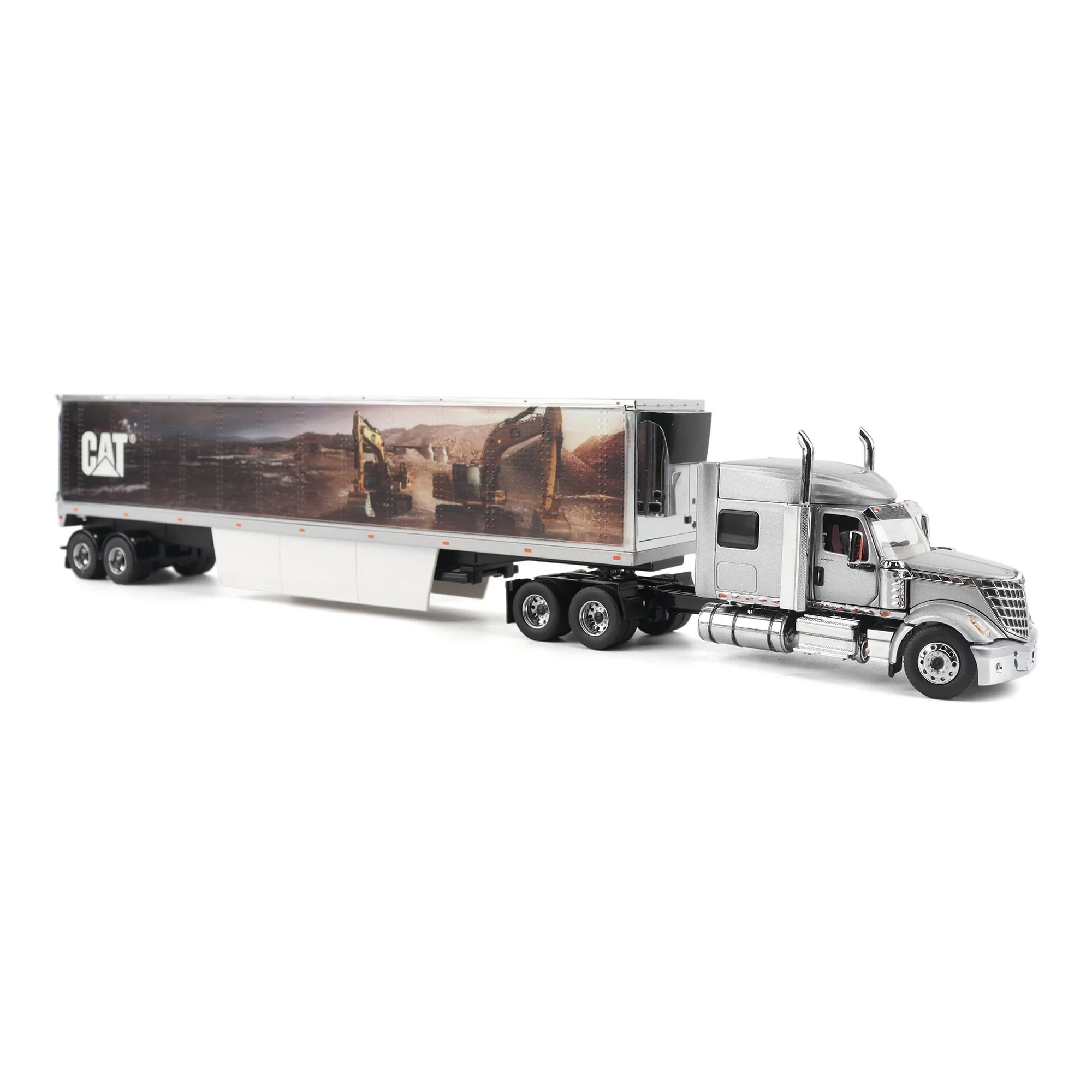 1/50 International Lonestar Semi Truck with CAT Mural Box Trailer by Diecast Masters - Image 8