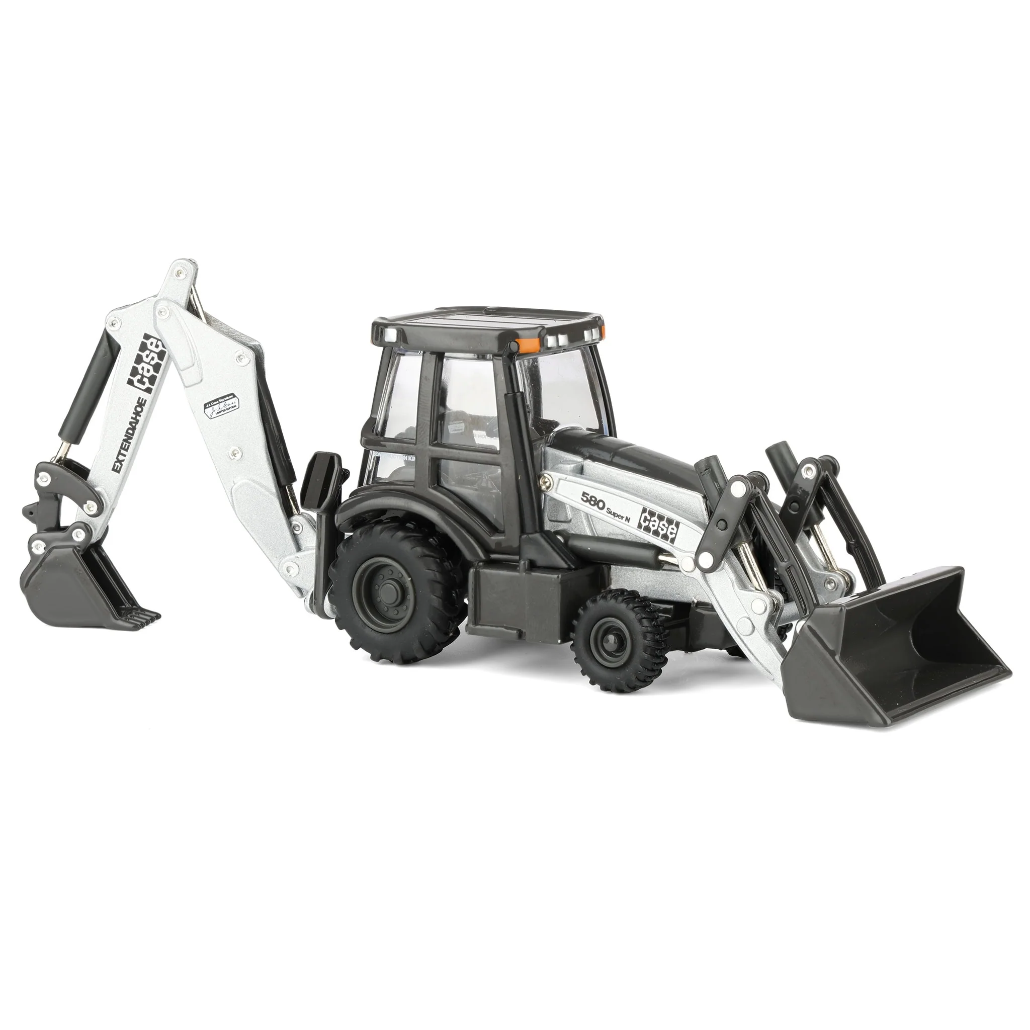 1/50 JI Case 580 Super N Backhoe Loader, Silver Signature Limited Edition, ERTL Prestige Collection - Image 2