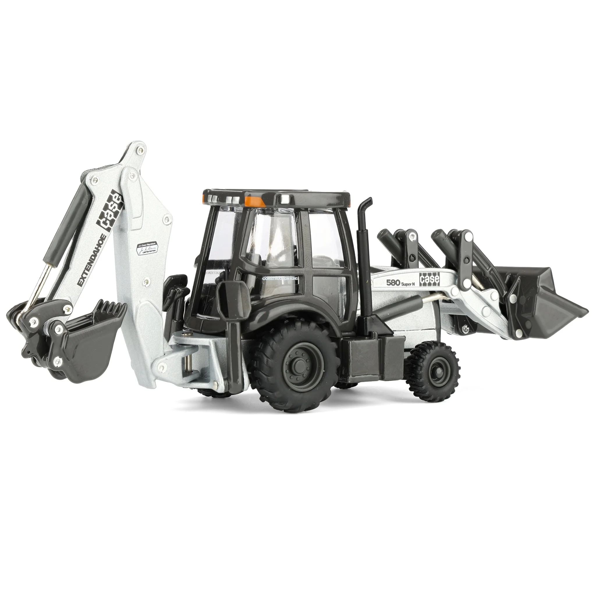 1/50 JI Case 580 Super N Backhoe Loader, Silver Signature Limited Edition, ERTL Prestige Collection - Image 3