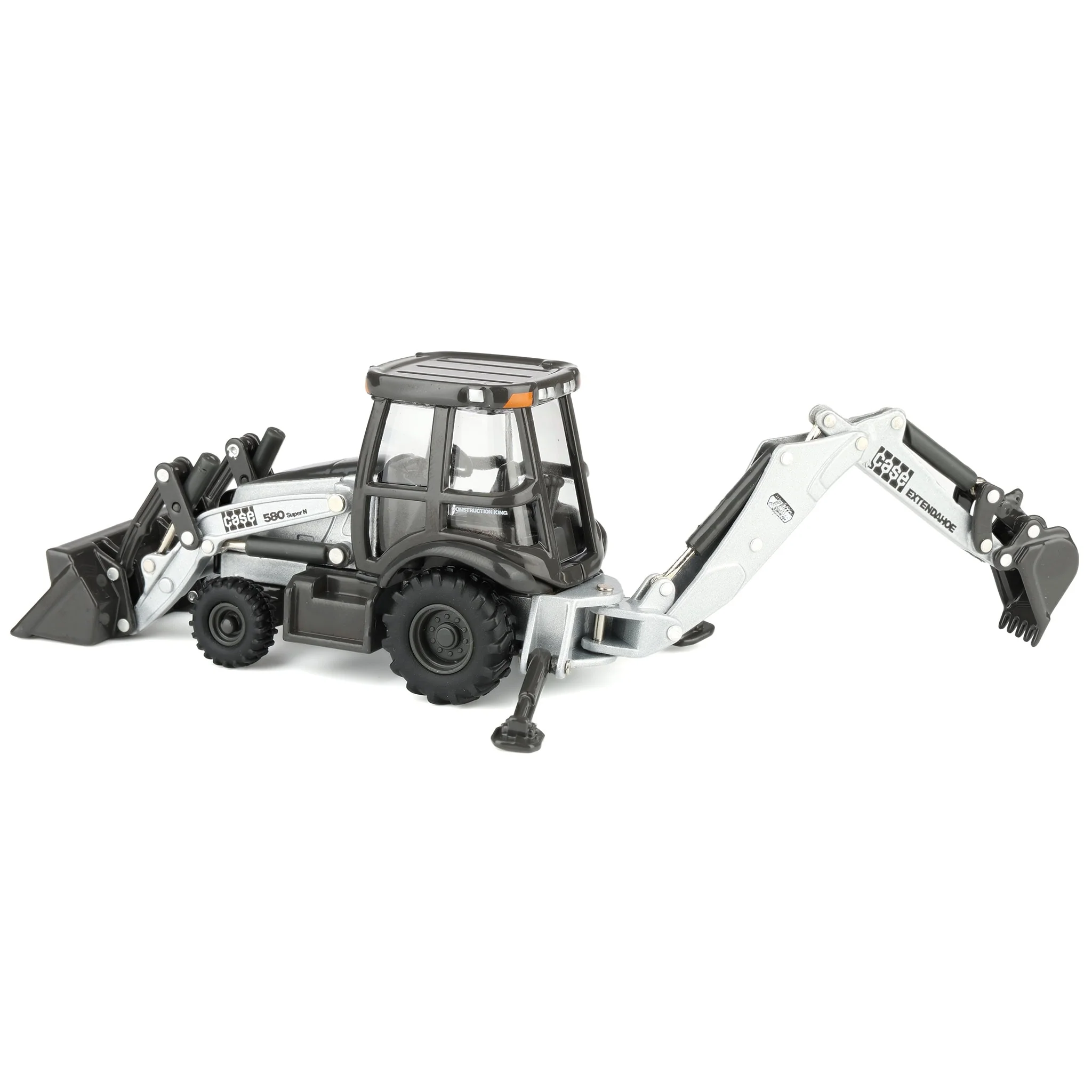 1/50 JI Case 580 Super N Backhoe Loader, Silver Signature Limited Edition, ERTL Prestige Collection - Image 4