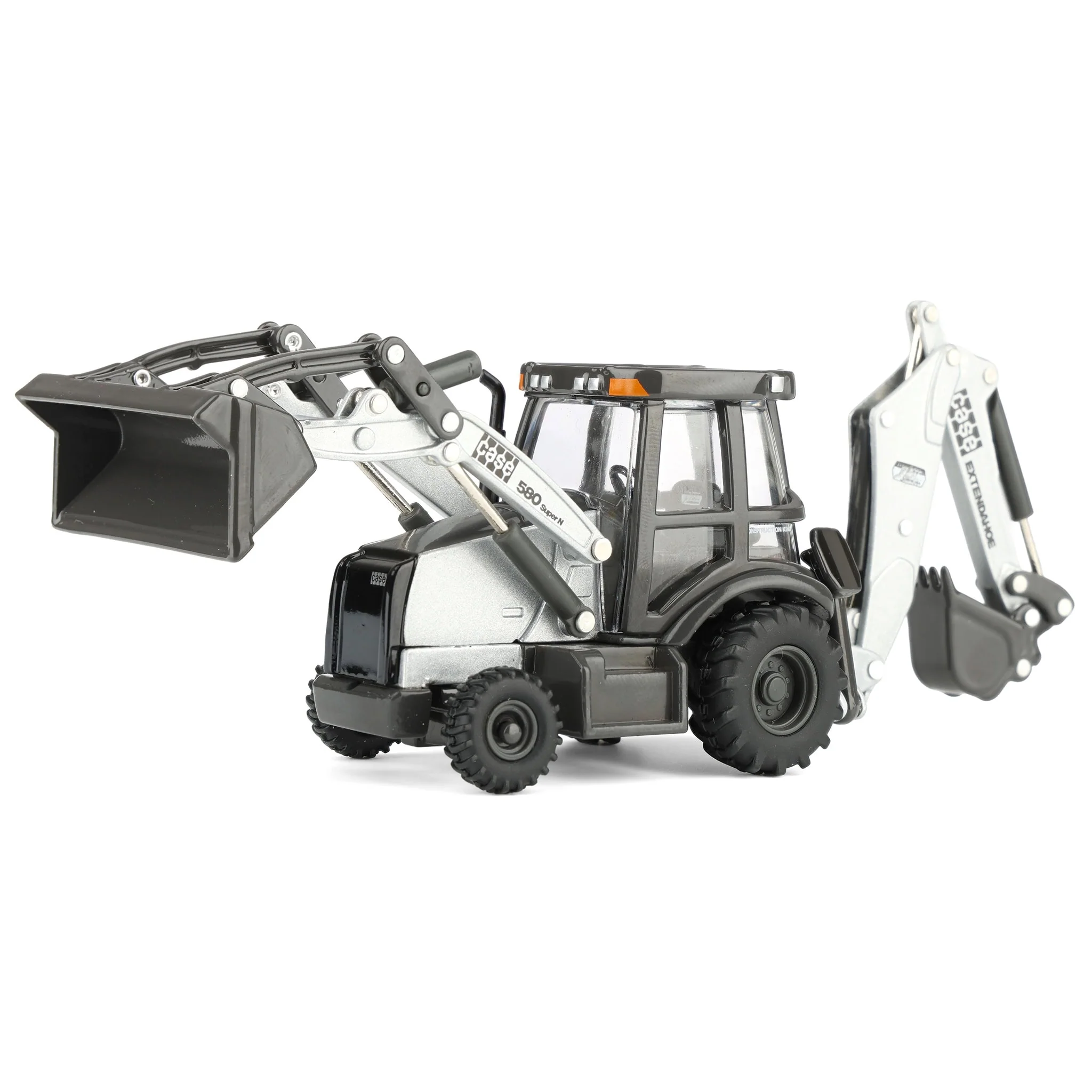 1/50 JI Case 580 Super N Backhoe Loader, Silver Signature Limited Edition, ERTL Prestige Collection - Image 5