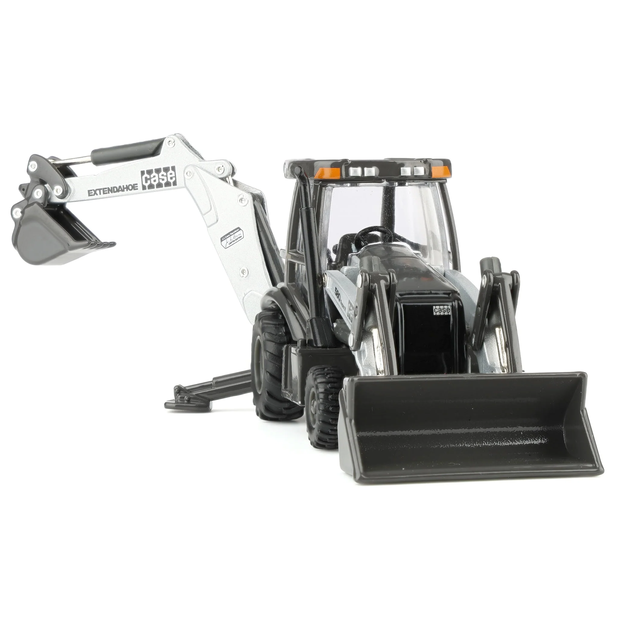 1/50 JI Case 580 Super N Backhoe Loader, Silver Signature Limited Edition, ERTL Prestige Collection - Image 6