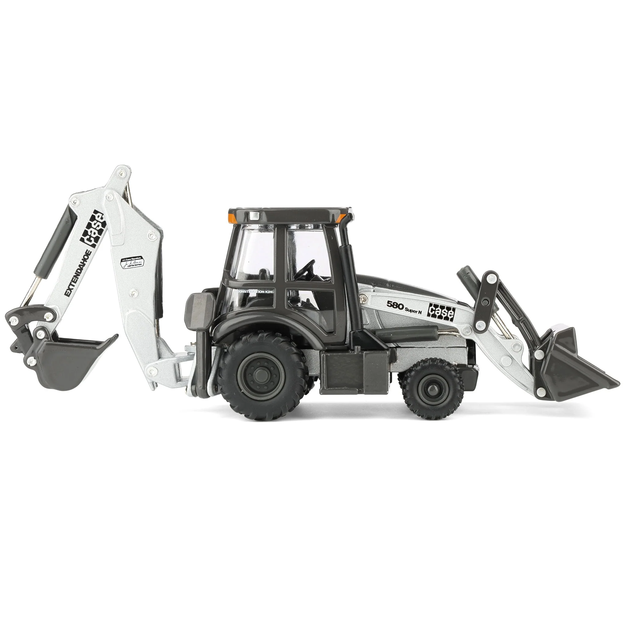1/50 JI Case 580 Super N Backhoe Loader, Silver Signature Limited Edition, ERTL Prestige Collection - Image 7
