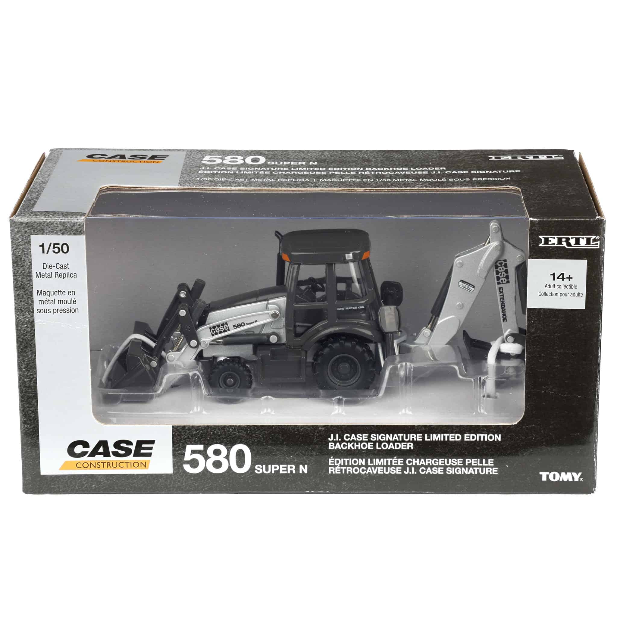 1/50 JI Case 580 Super N Backhoe Loader, Silver Signature Limited Edition, ERTL Prestige Collection - Image 8