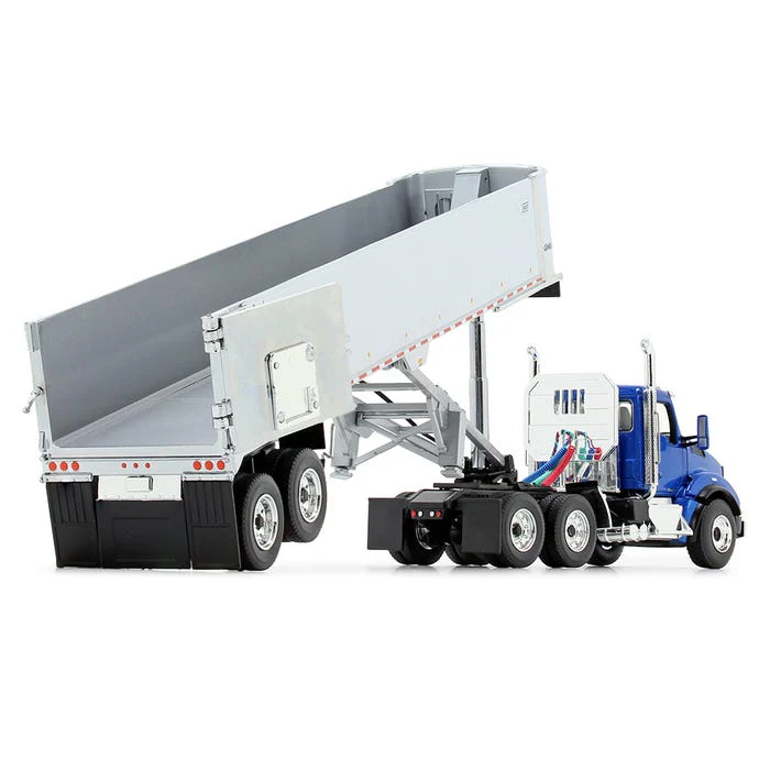 1/50 Kenworth T880, Blue, with East Genesis End Dump Trailer by First Gear - Image 4
