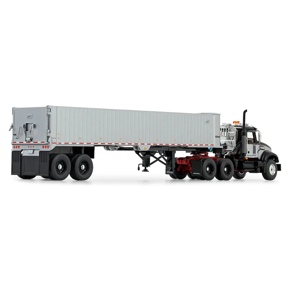 1/50 Mack Granite MP Day Cab, Black, Silver, East Genesis End Dump Trailer by First Gear - Image 2
