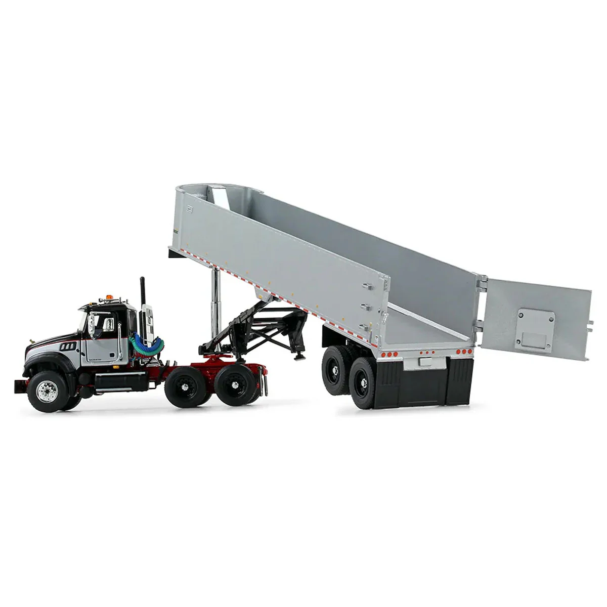 1/50 Mack Granite MP Day Cab, Black, Silver, East Genesis End Dump Trailer by First Gear - Image 4