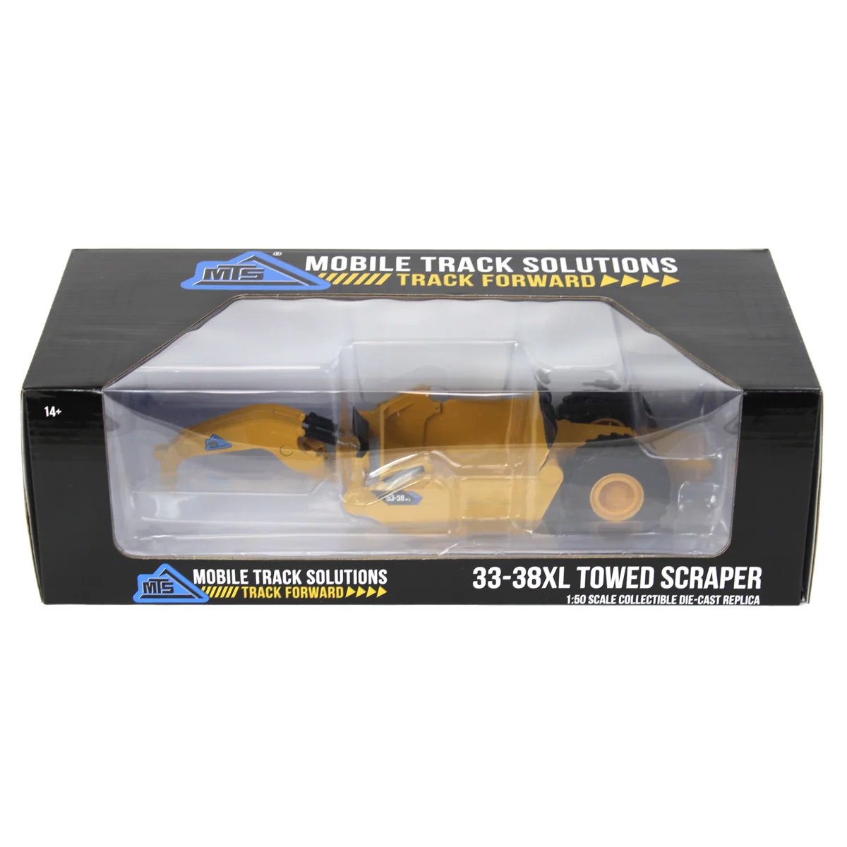 1/50 Mobile Track Solutions 3630 Switchback Articulating 4WD Tractor & 33-38XL Towed Scraper - Image 7