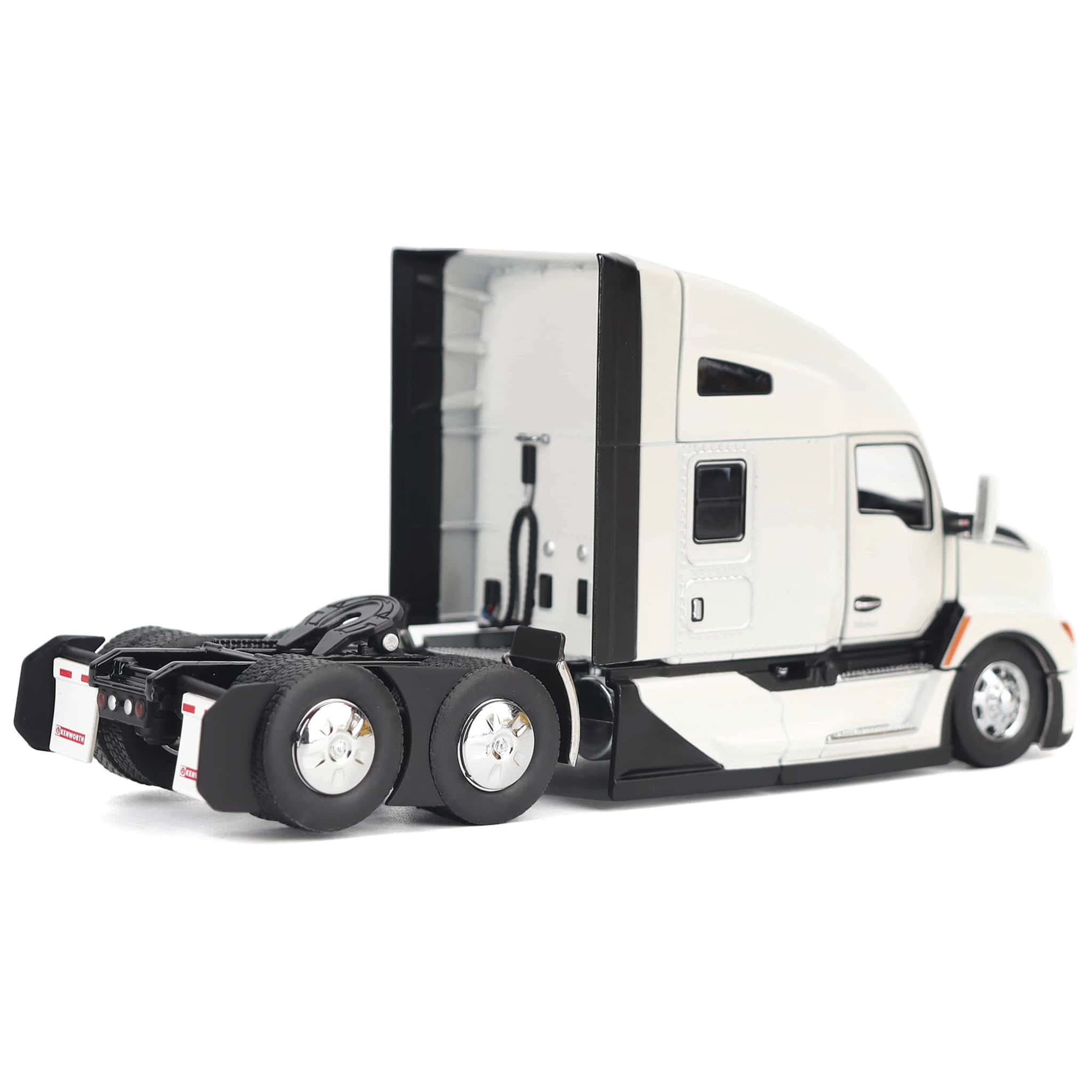 1/50 Pearl White Kenworth T680 76in High-Roof Sleeper Cab Tandem Tractor by Diecast Masters - Image 4