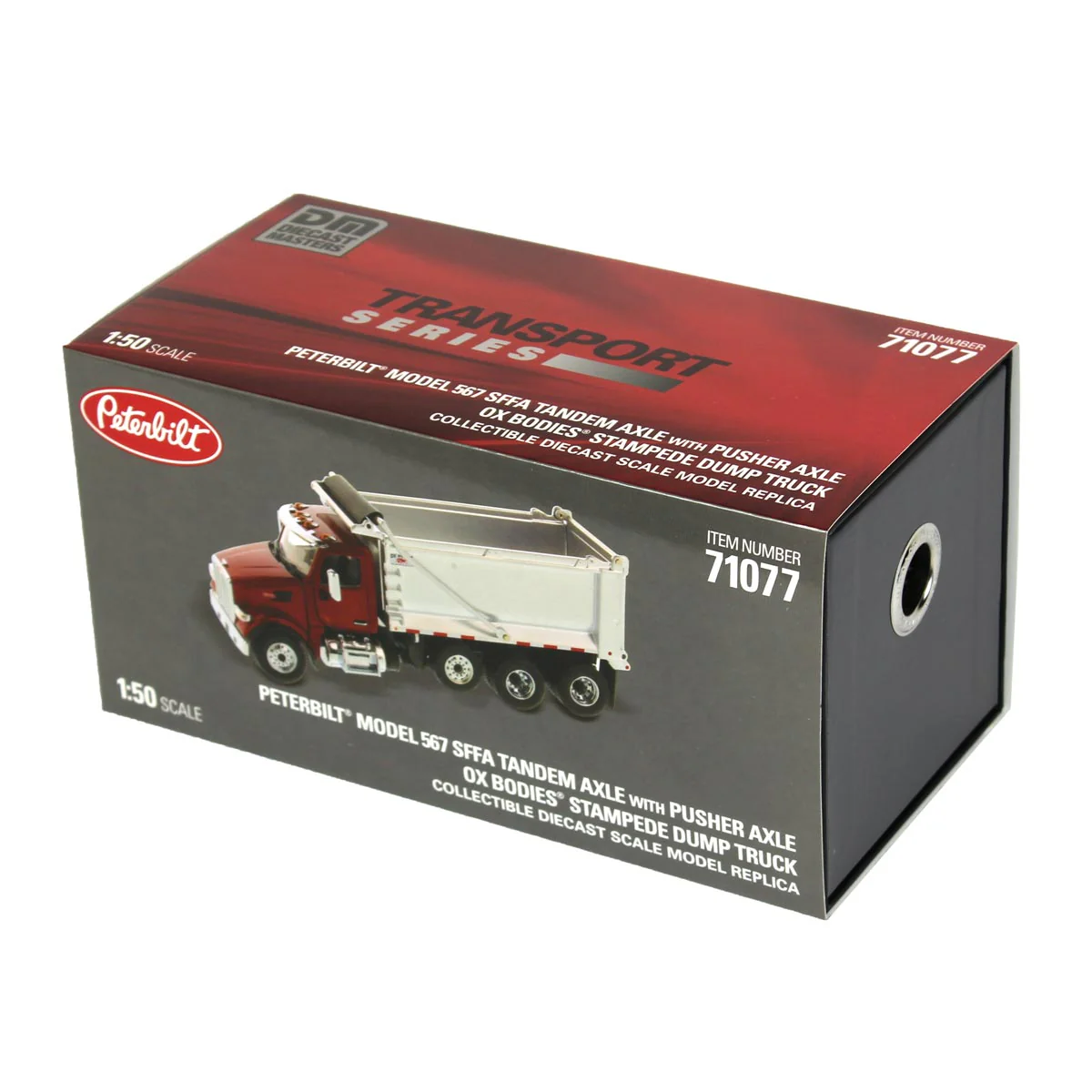 1/50 Peterbilt Model 567 SFFA Tandem Axle Dump Truck with Pusher Axle by Diecast Masters - Image 6