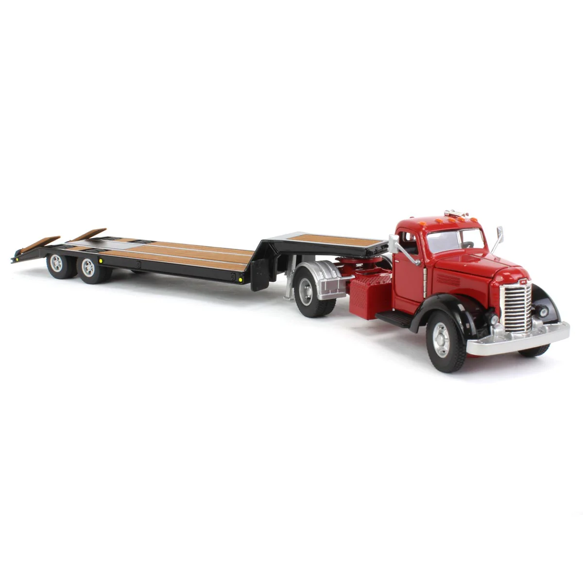 1/50 Red International KB-8 with Tandem Axle Lowboy Trailer - Image 2