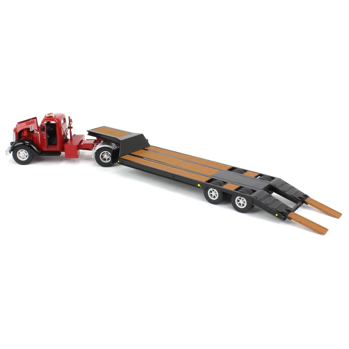 1/50 Red International KB-8 with Tandem Axle Lowboy Trailer - Image 4