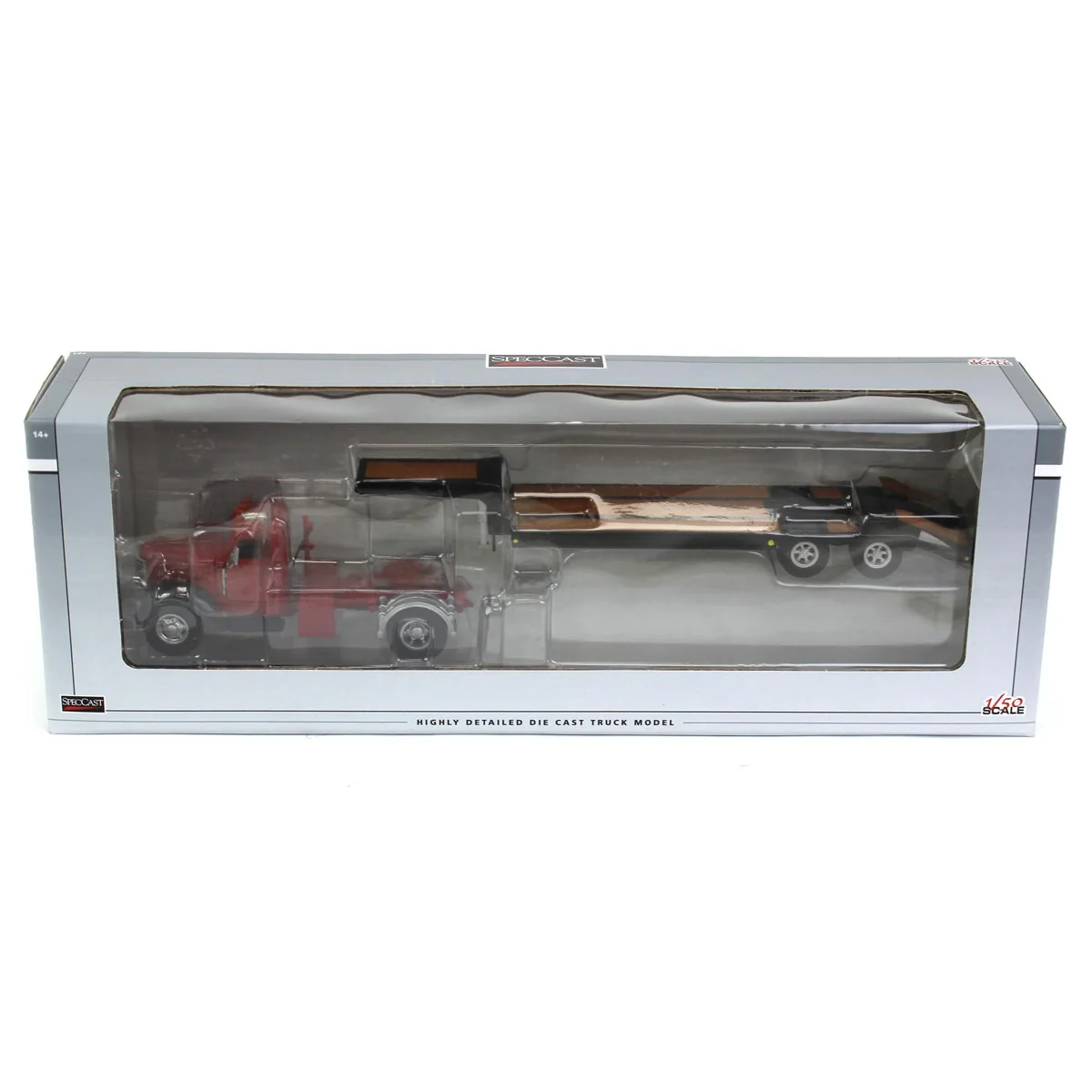 1/50 Red International KB-8 with Tandem Axle Lowboy Trailer - Image 5
