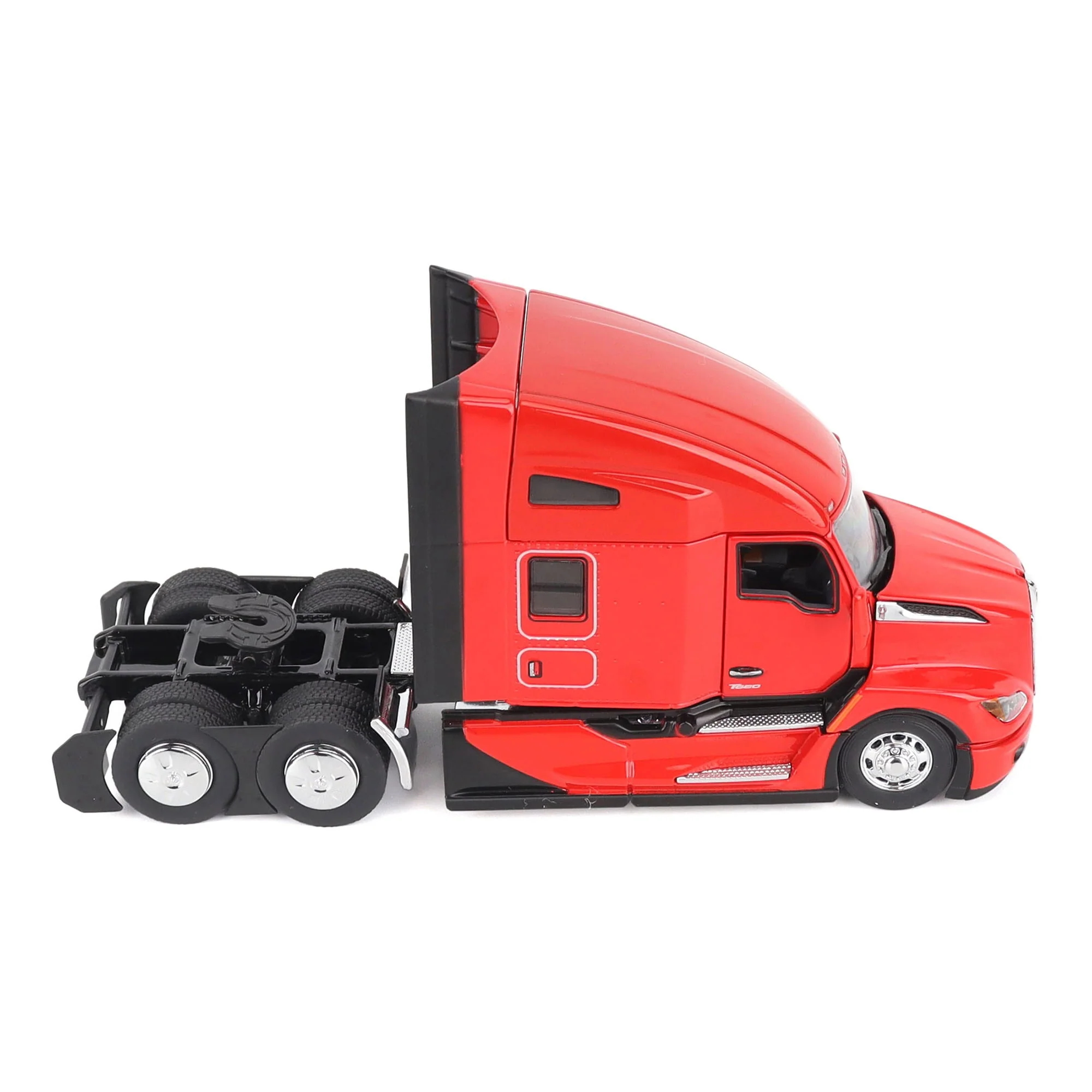 1/50 Red Kenworth T680 Tandem Tractor with 76in High Roof Sleeper Cab by Diecast Masters - Image 11