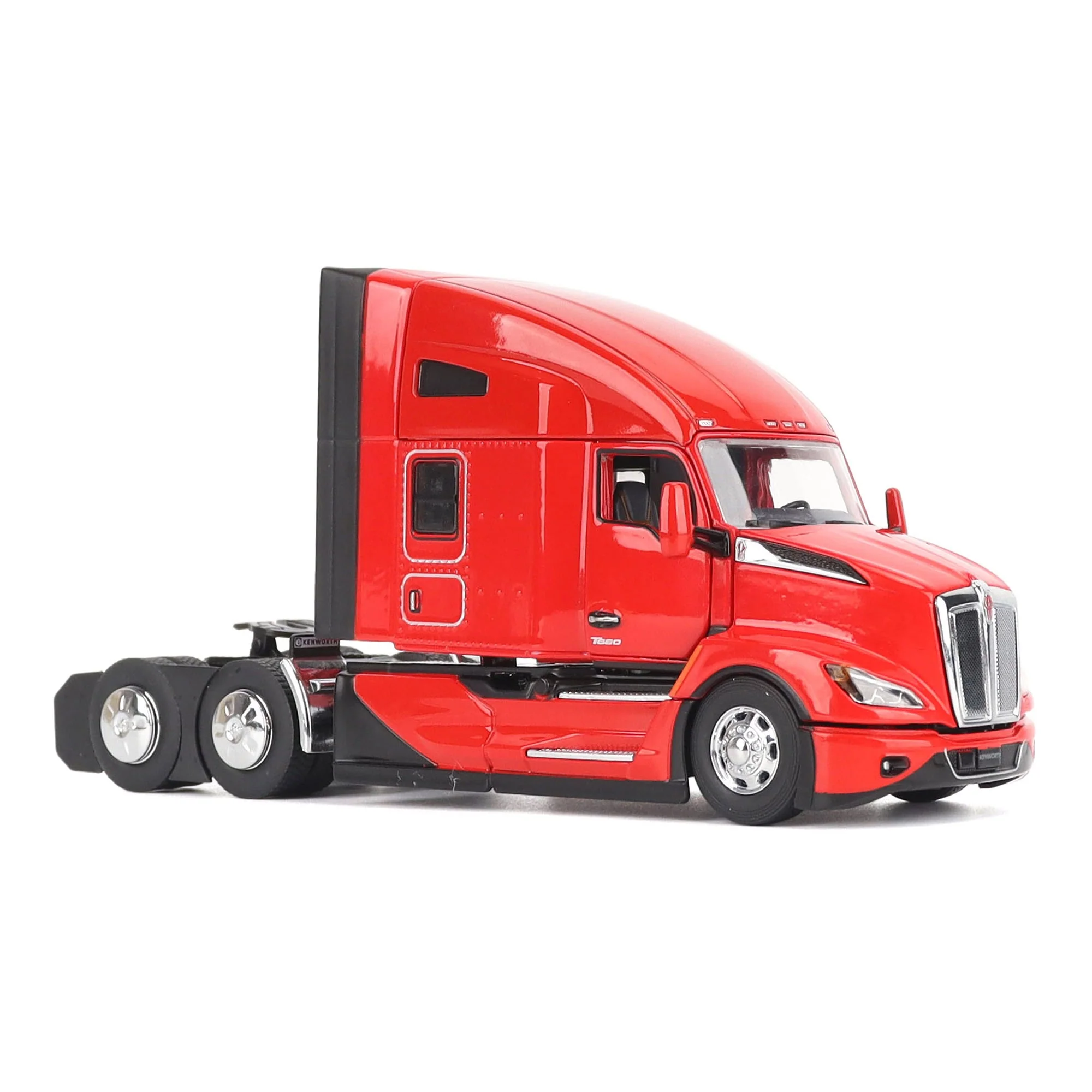 1/50 Red Kenworth T680 Tandem Tractor with 76in High Roof Sleeper Cab by Diecast Masters - Image 12