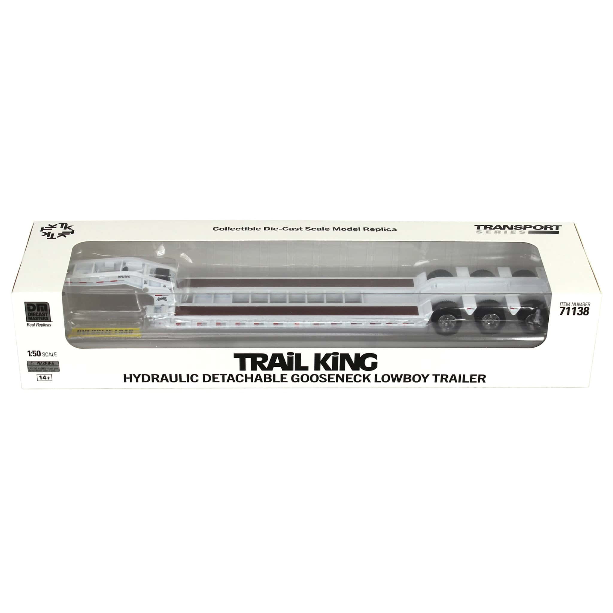 1/50 Trail King TK120 HDG Lowboy Trailer (White Regular Version) - Image 9
