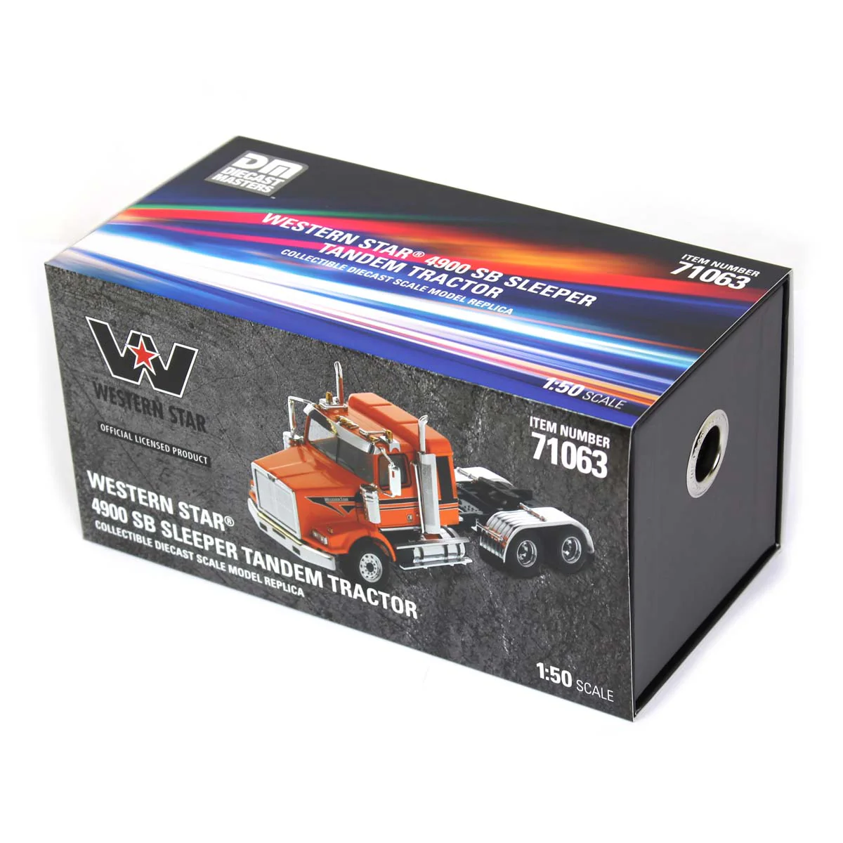 1/50 Western Star 4900 SBFA Tandem Tractor with 40in Sleeper Cab, Metallic Orange, Diecast Masters Transport Series - Image 6