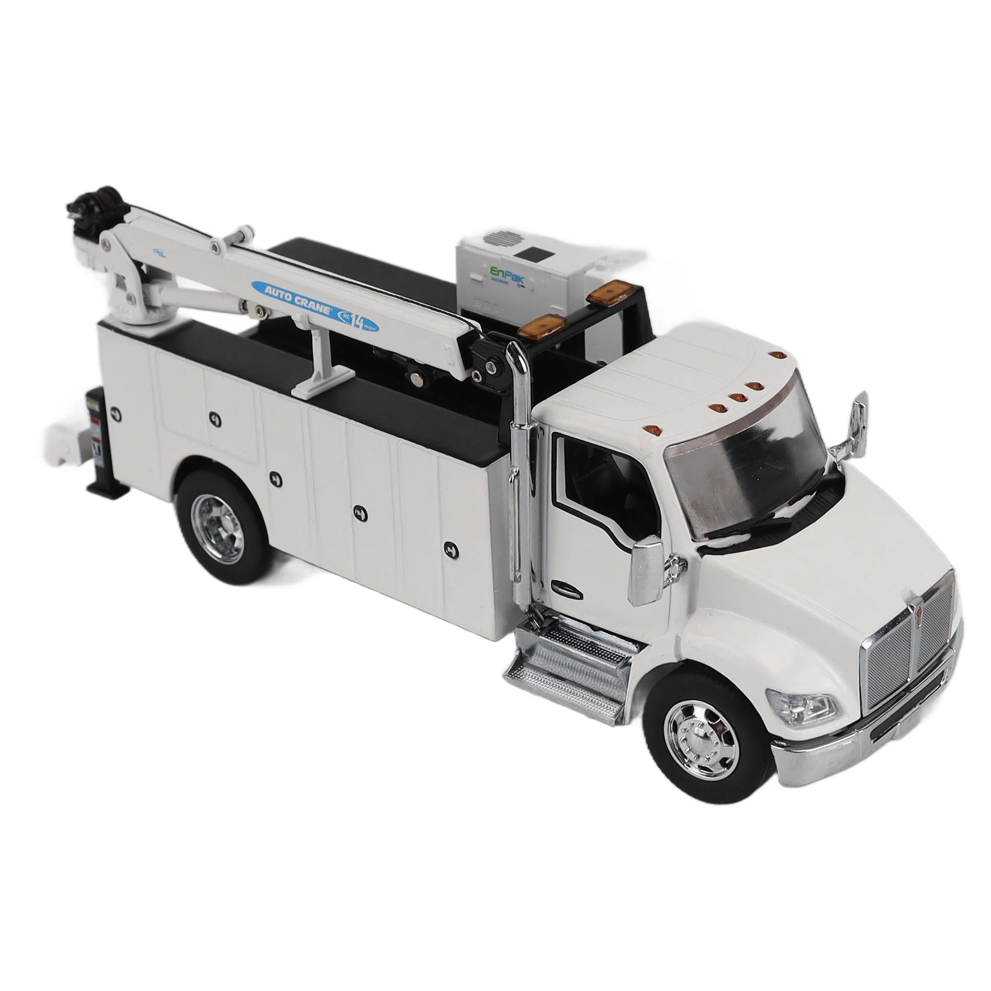 1/50 White Kenworth T380 Crane Work Truck with Miller EnPak by Diecast Masters - Image 12