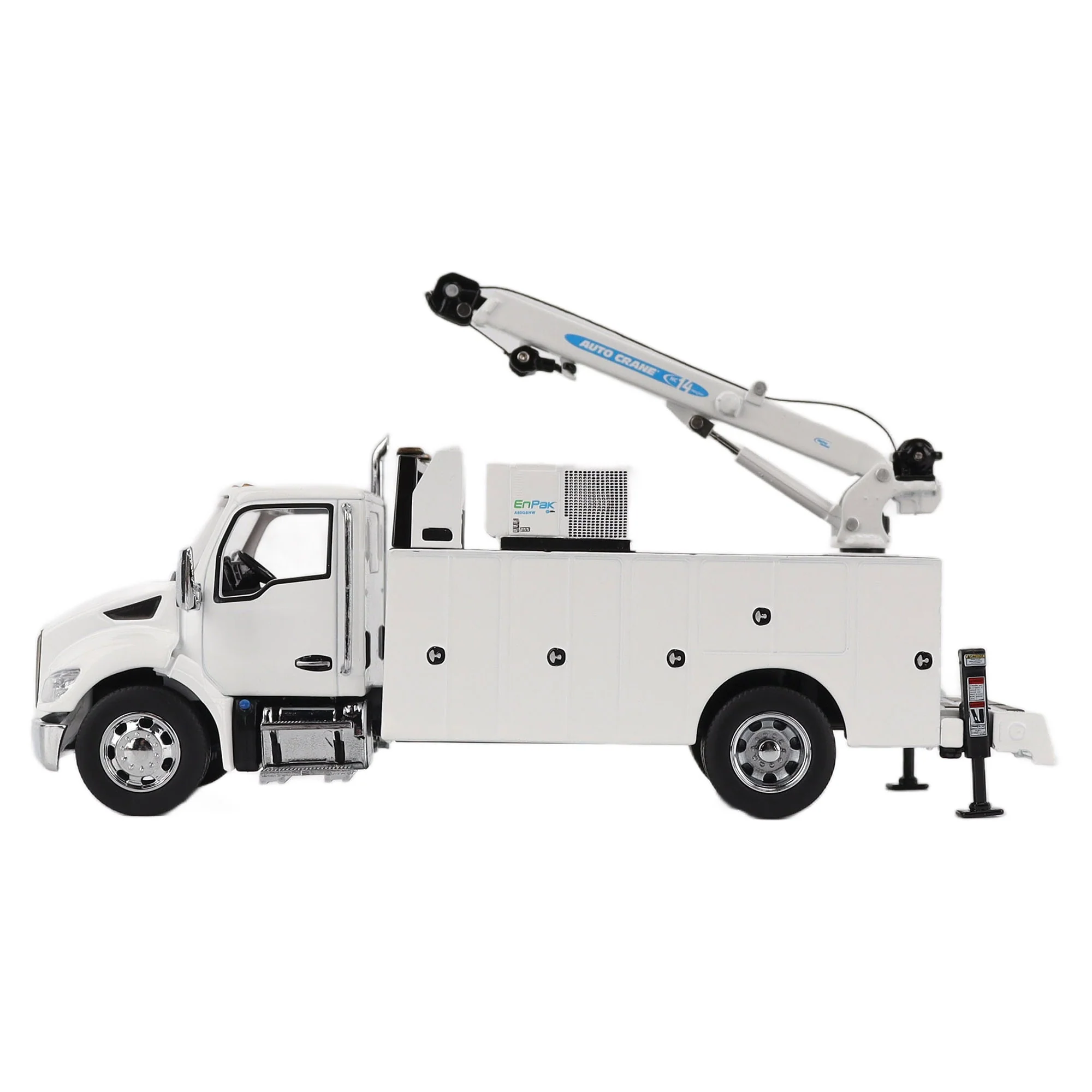 1/50 White Kenworth T380 Crane Work Truck with Miller EnPak by Diecast Masters - Image 3