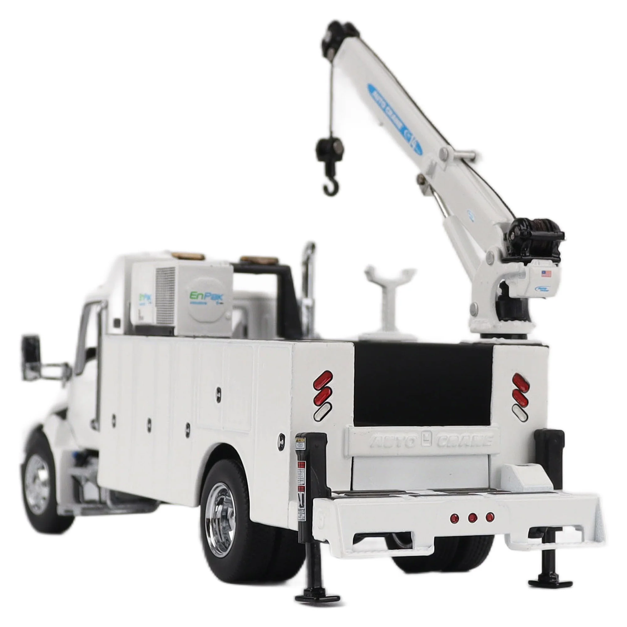 1/50 White Kenworth T380 Crane Work Truck with Miller EnPak by Diecast Masters - Image 4