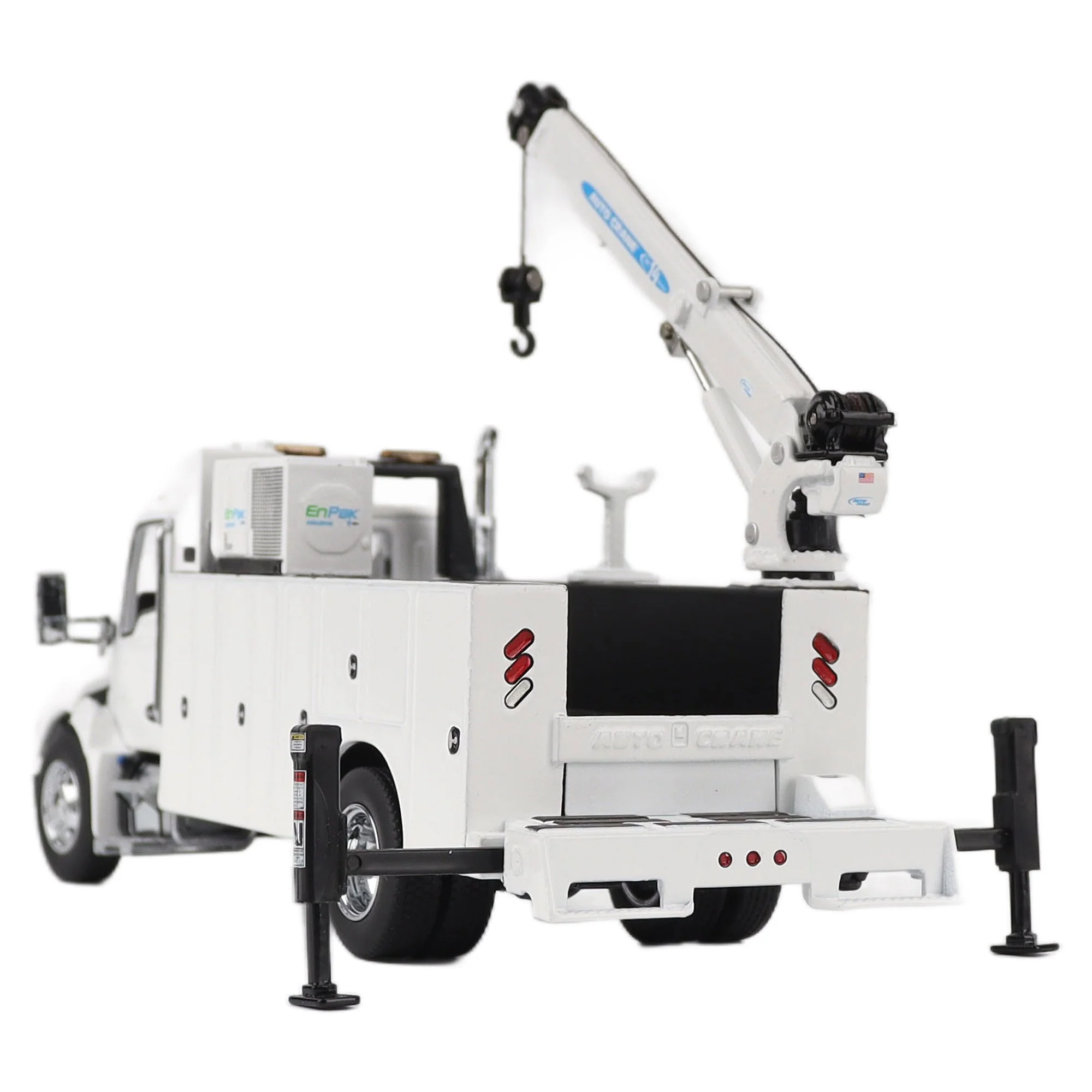 1/50 White Kenworth T380 Crane Work Truck with Miller EnPak by Diecast Masters - Image 5