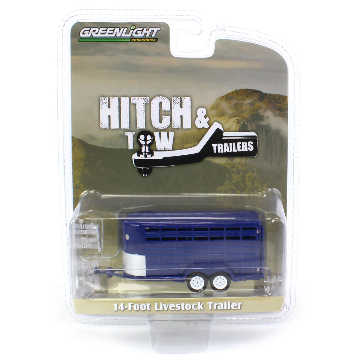 1/64 14ft Bumper Hitch Livestock Trailer, Dark Blue, Hitch & Tow Trailers - Image 3