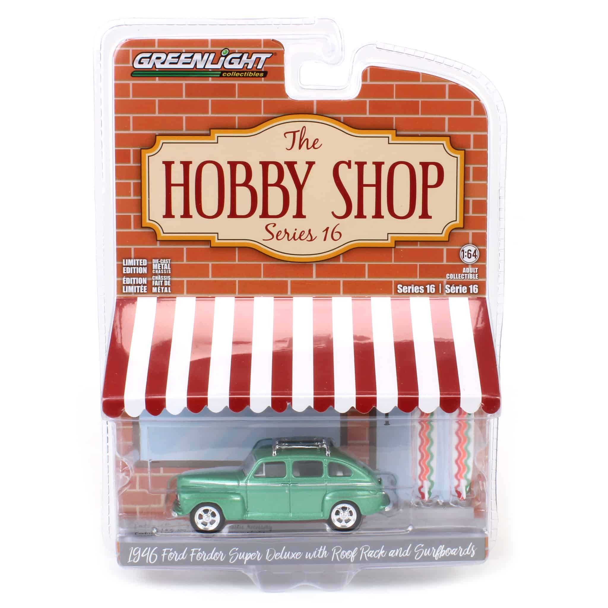 1/64 1946 Ford Fordor Super Deluxe with Roof Rack & Surfboards, Hobby Shop Series 16 - Image 2