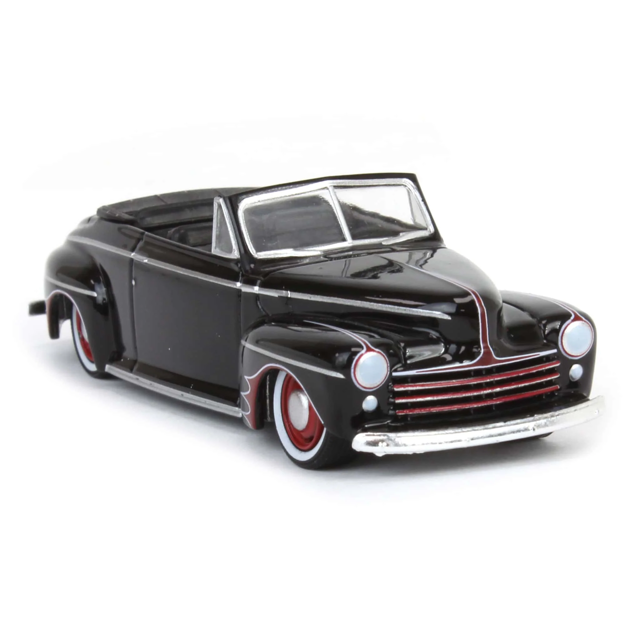 1/64 1947 Ford Deluxe Convertible Lowrider, Black & Red, California Lowriders Series 5 - Image 2