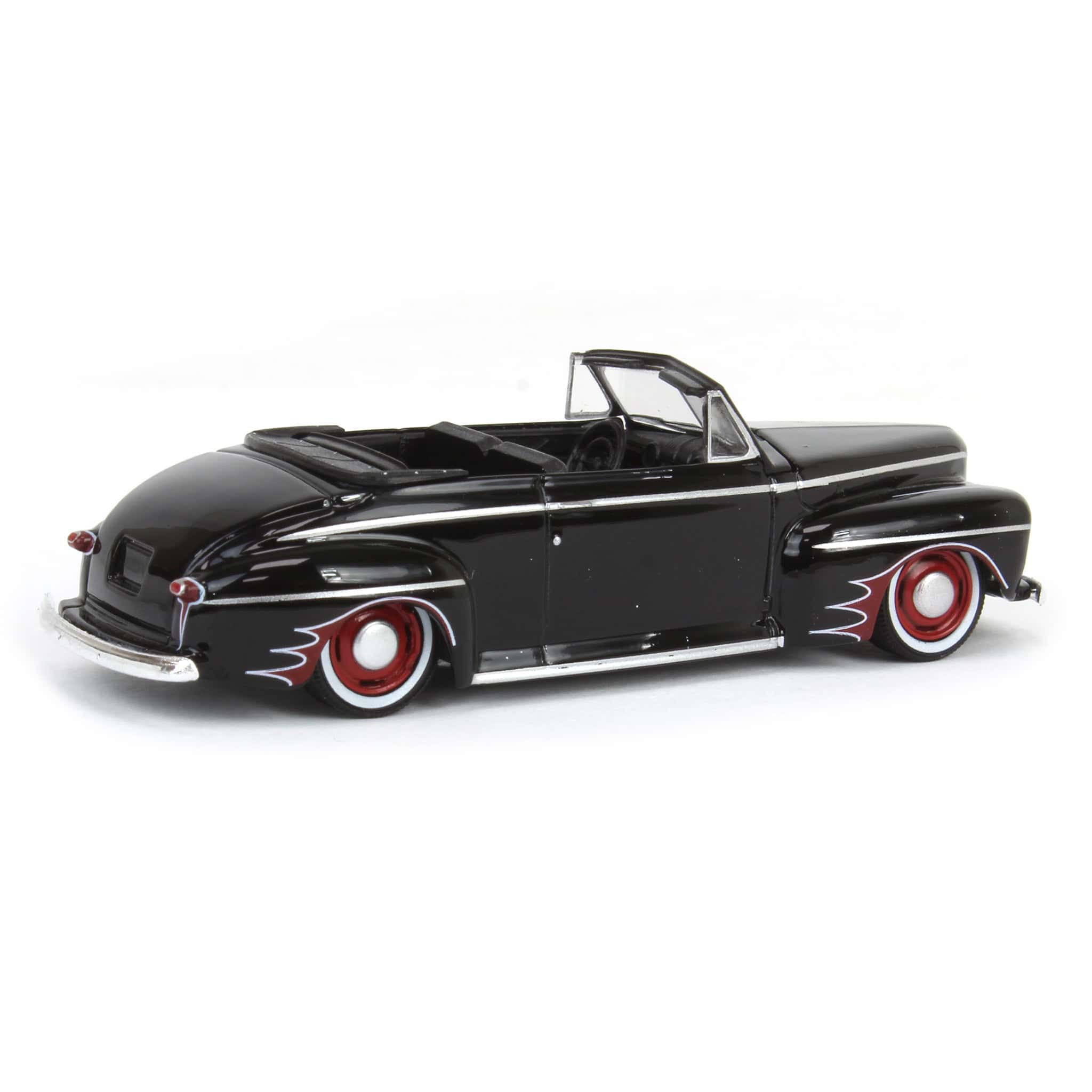 1/64 1947 Ford Deluxe Convertible Lowrider, Black & Red, California Lowriders Series 5 - Image 3