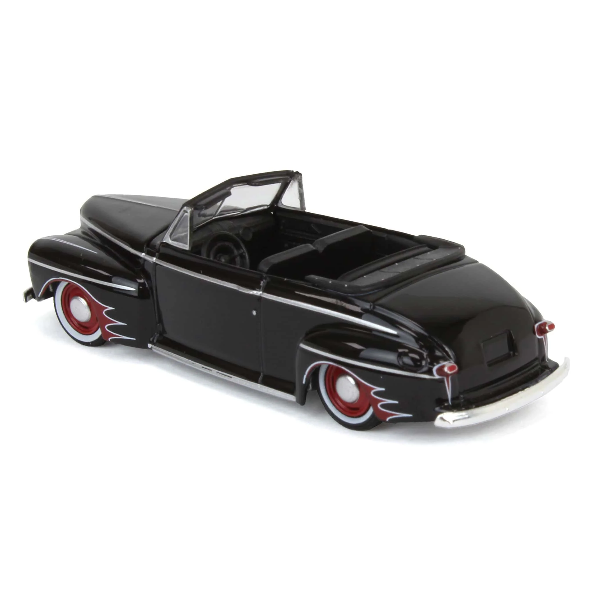 1/64 1947 Ford Deluxe Convertible Lowrider, Black & Red, California Lowriders Series 5 - Image 4