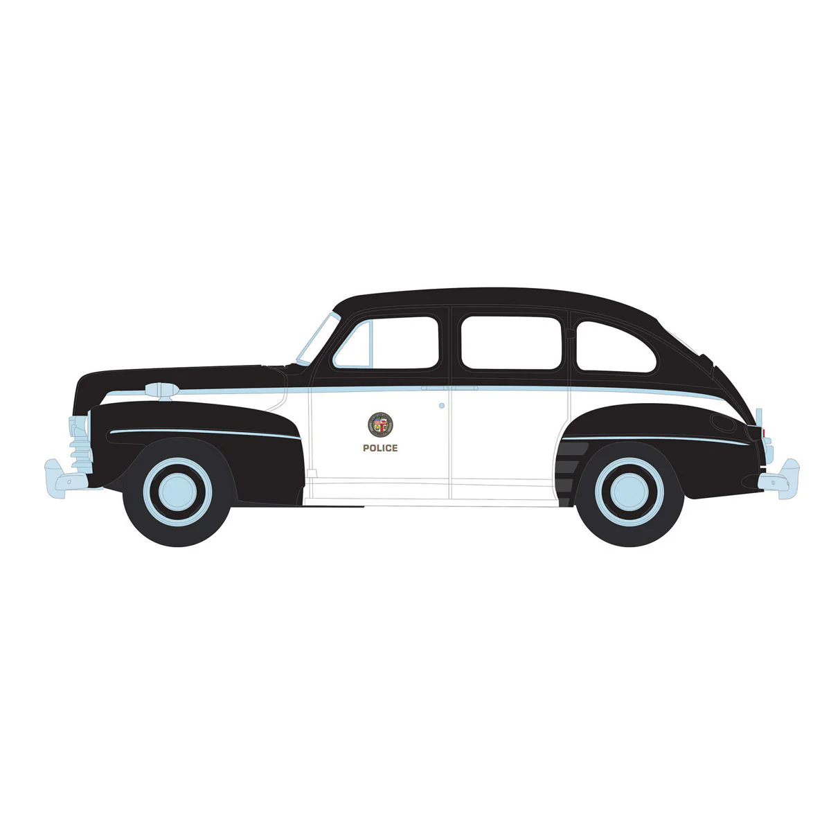 1/64 1947 Ford Fordor, Los Angeles Police Department (LAPD), Hot Pursuit Series 46 - Image 3