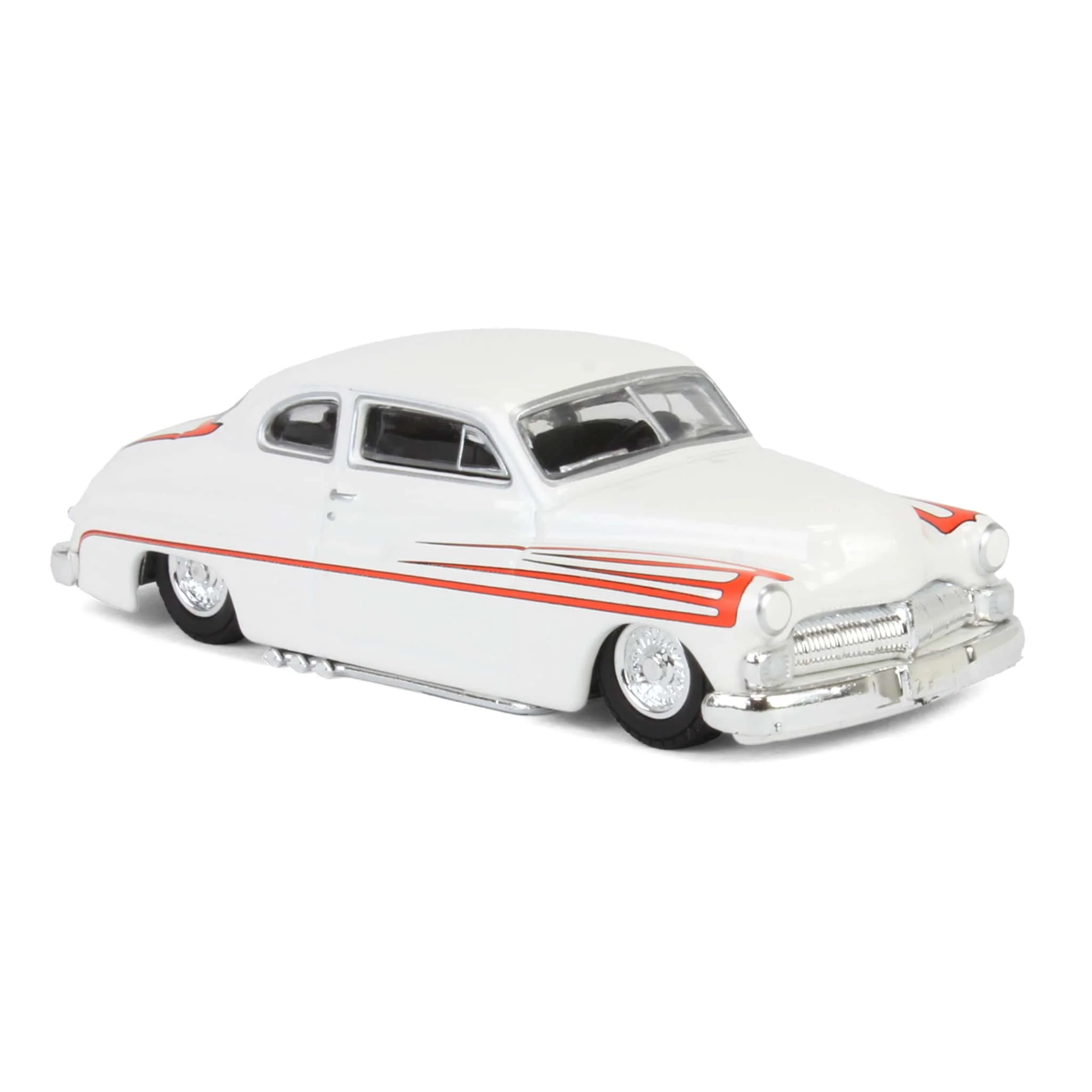 1/64 1950 Mercury Eight Coupe, Matte White with Metallic Orange Scallops, California Lowriders Series 6 - Image 2