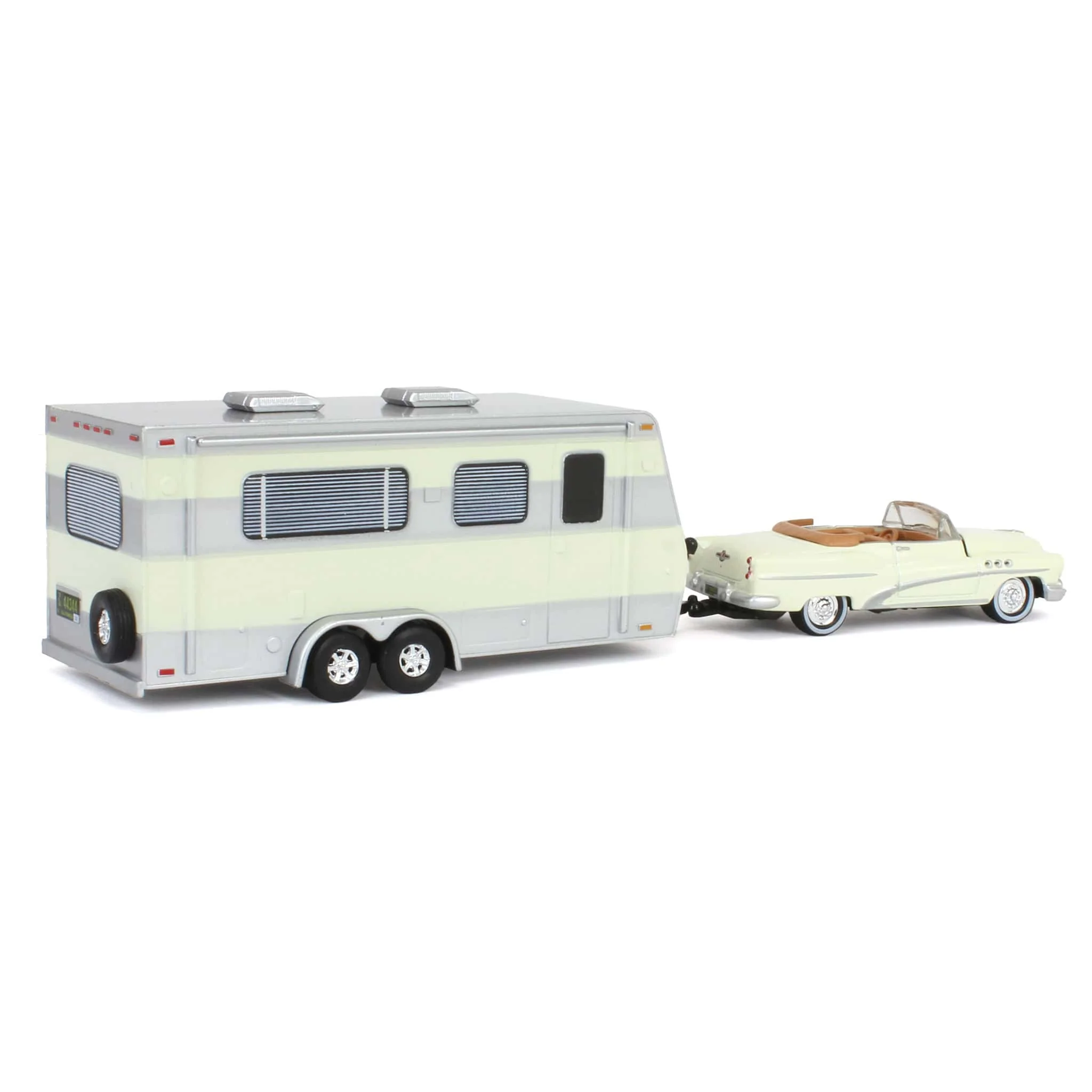 1/64 1953 Buick Super with Camper Trailer in Majestic White, Johnny Lightning - Image 3