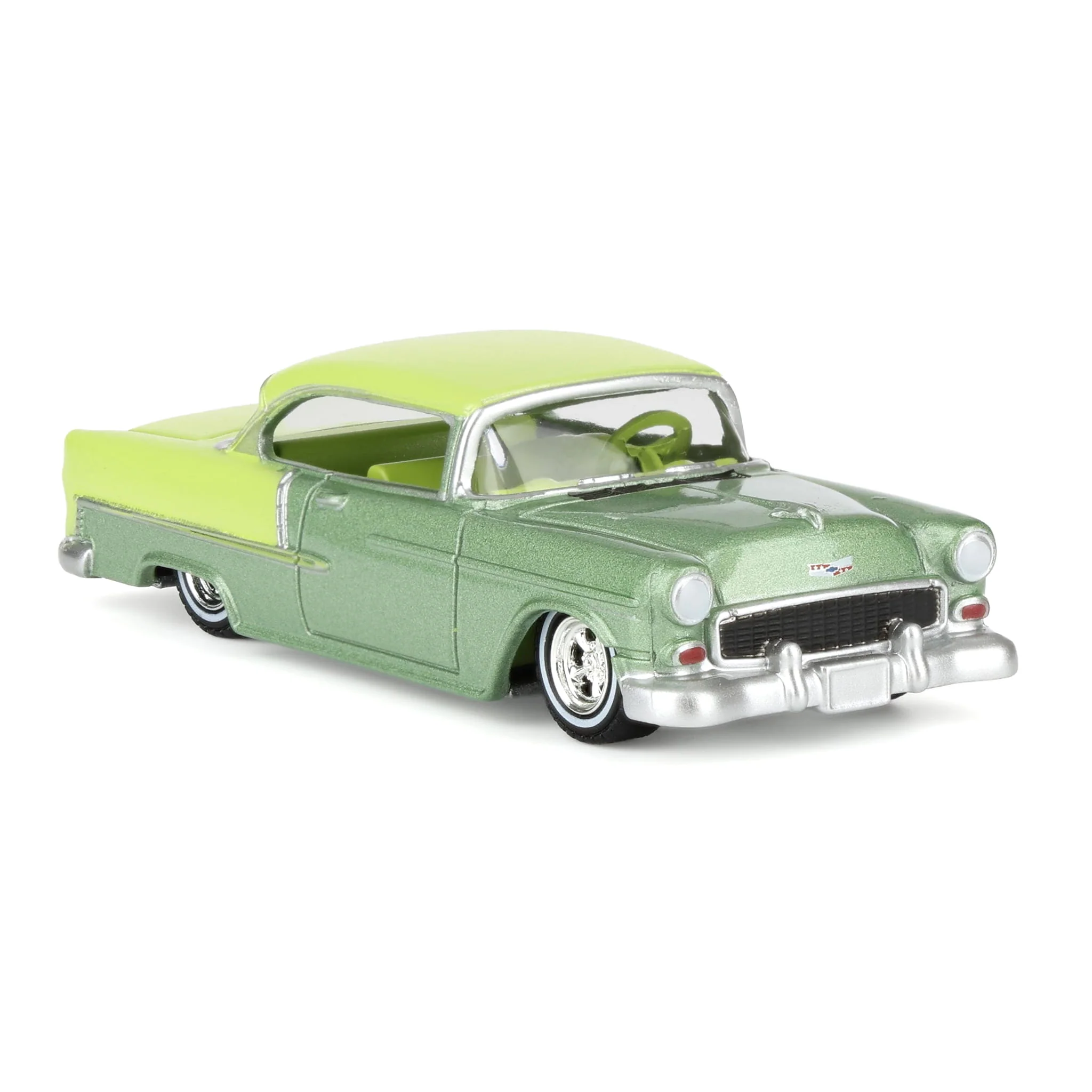 1/64 1956 Chevrolet Bel Air Lowrider, Crocus Yellow & Laurel Green Two-Tone, California Lowriders Series 7 - Image 2