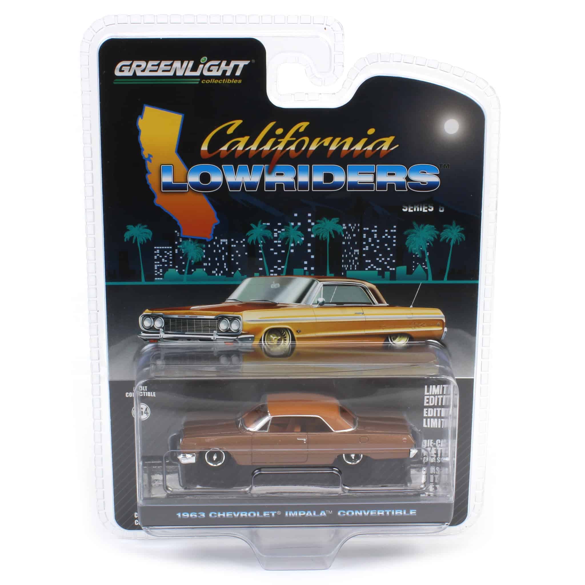 1/64 1963 Chevrolet Impala SS Convertible, Bronze Metallic, California Lowriders Series 6 - Image 6