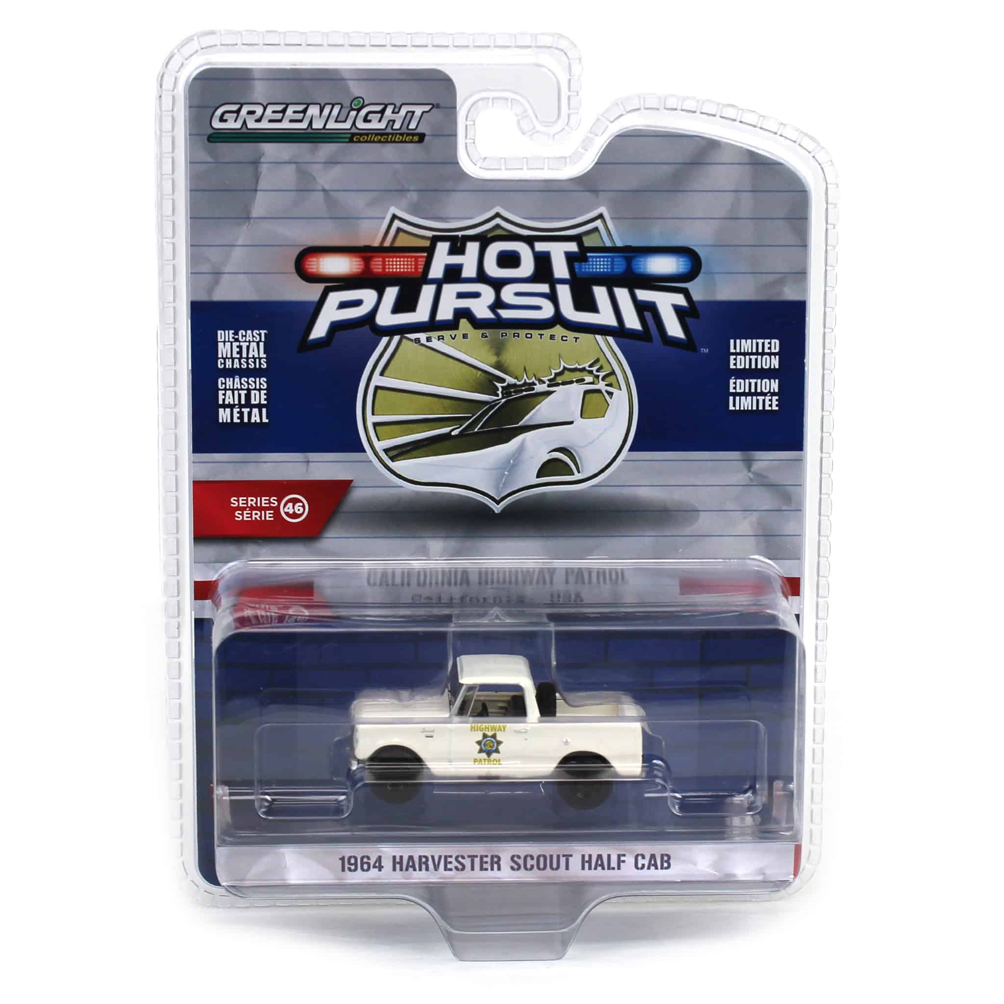 1/64 1964 Harvester Scout Half Cab, California Highway Patrol, Hot Pursuit Series 46 - Image 2